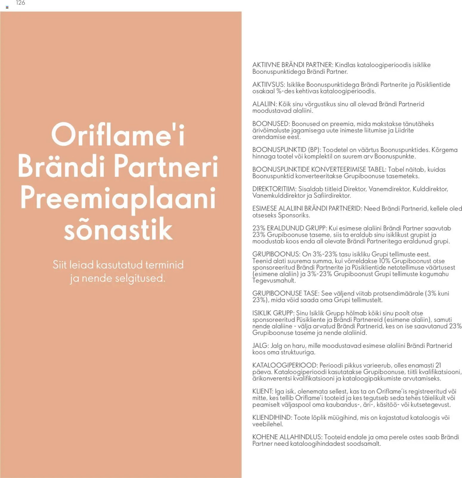 Oriflame Brändi Partneri Preemiaplaan
