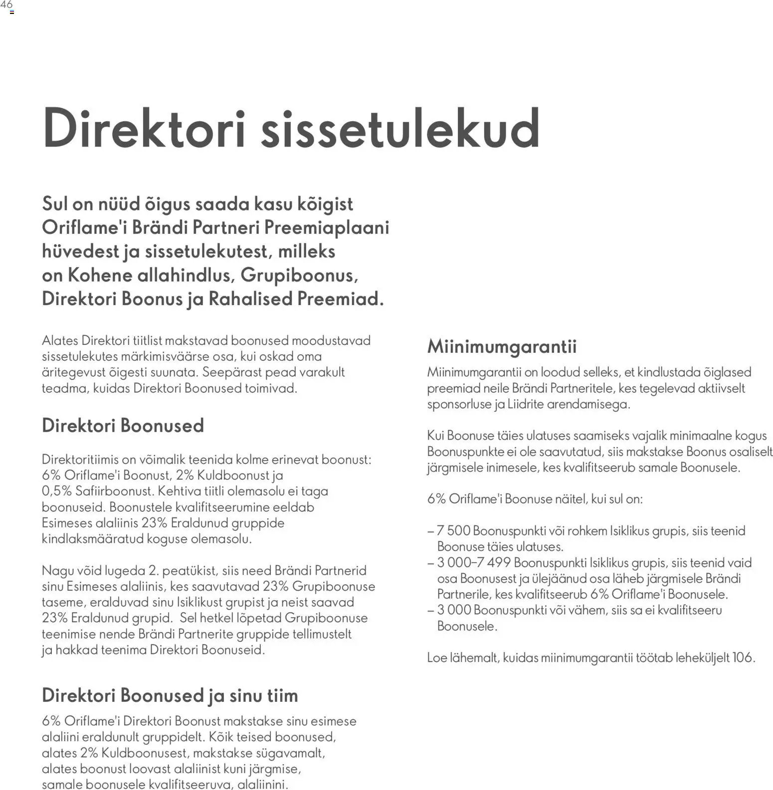 Oriflame Brändi Partneri Preemiaplaan