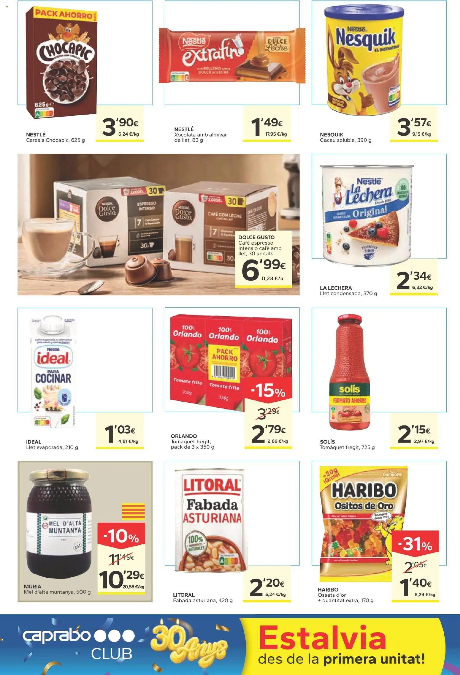 Caprabo folleto 30 anys