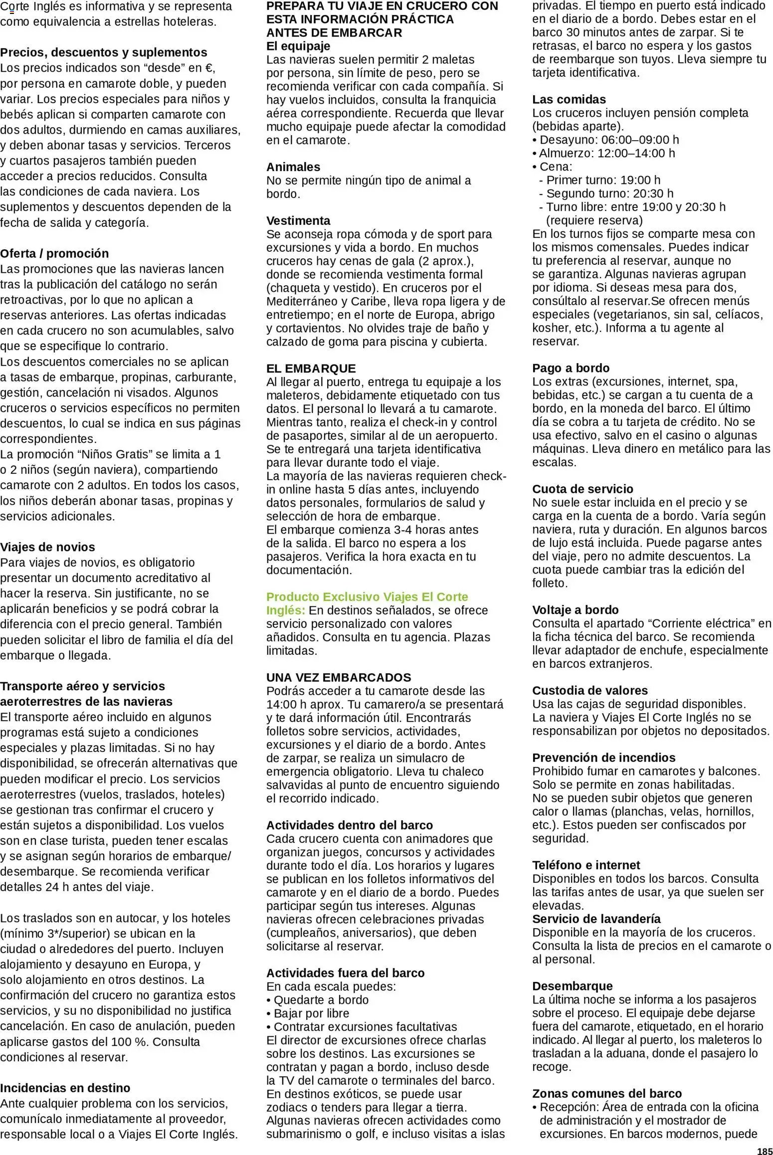 Viajes El Corte Inglés Cruceros marítimos