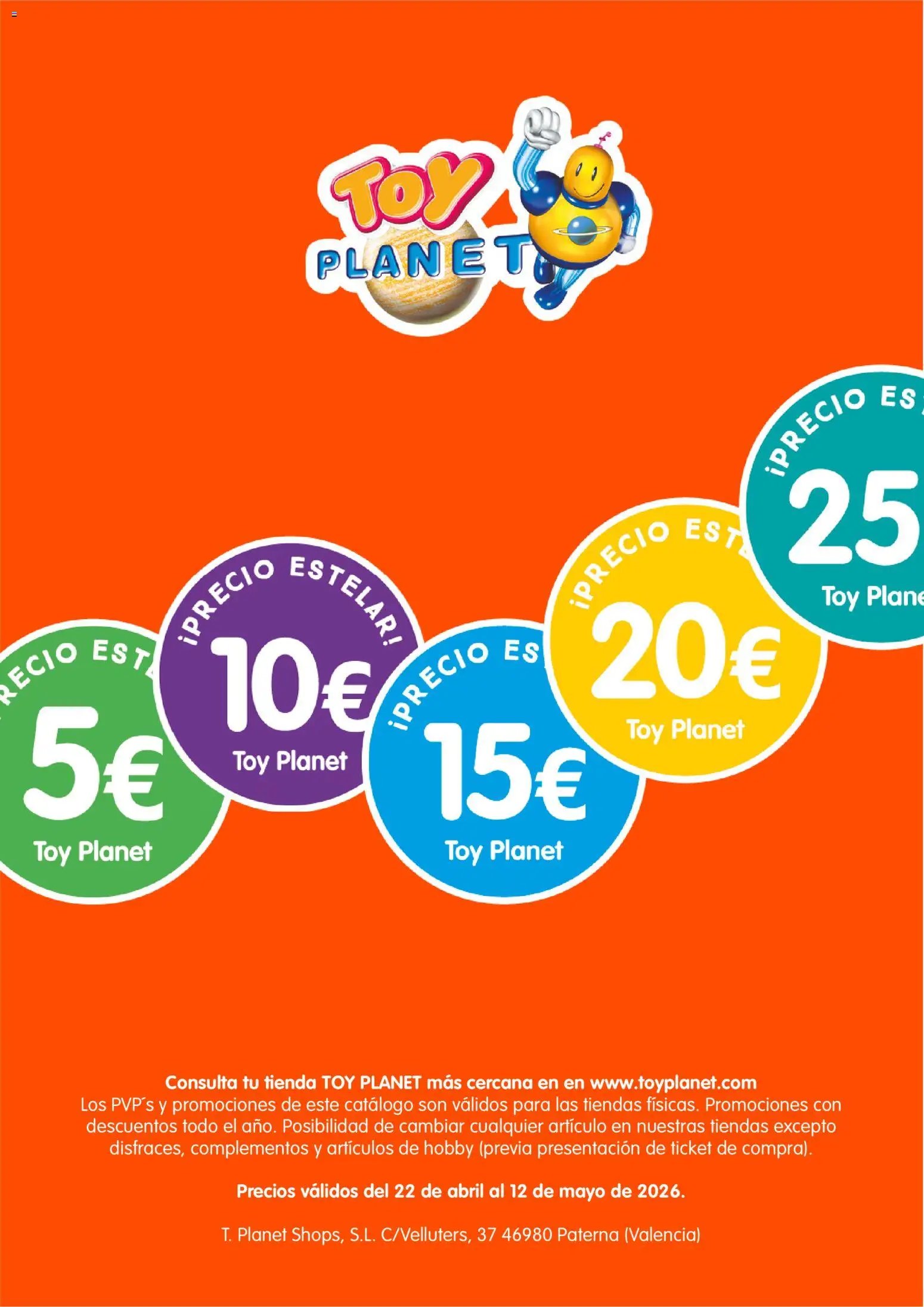 Toy Planet catálogo Precios Estelares