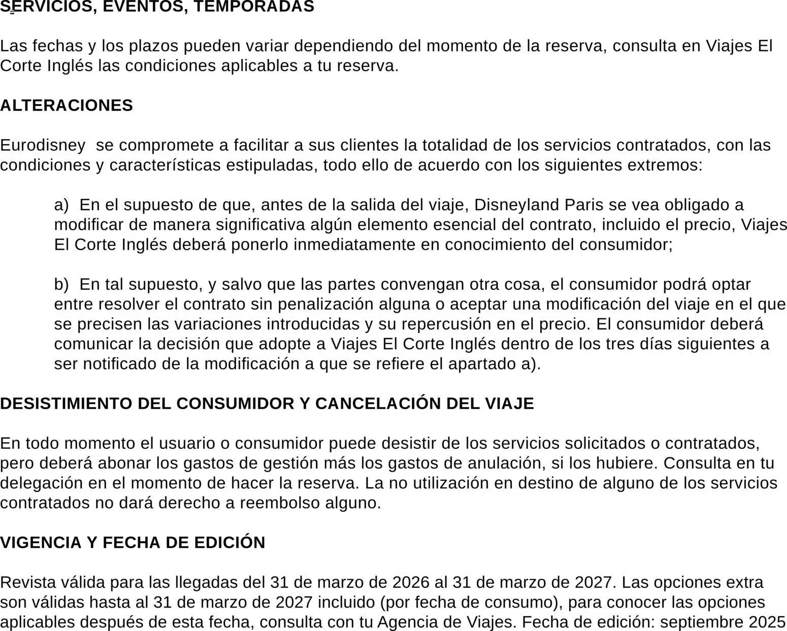 Viajes El Corte Inglés Folleto Disneyland Paris