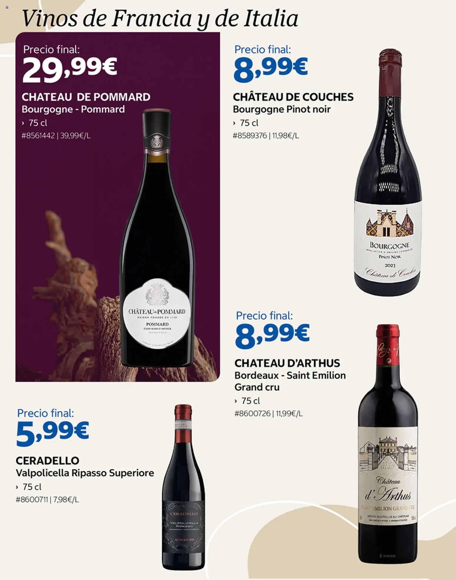Costco catálogo Vinos