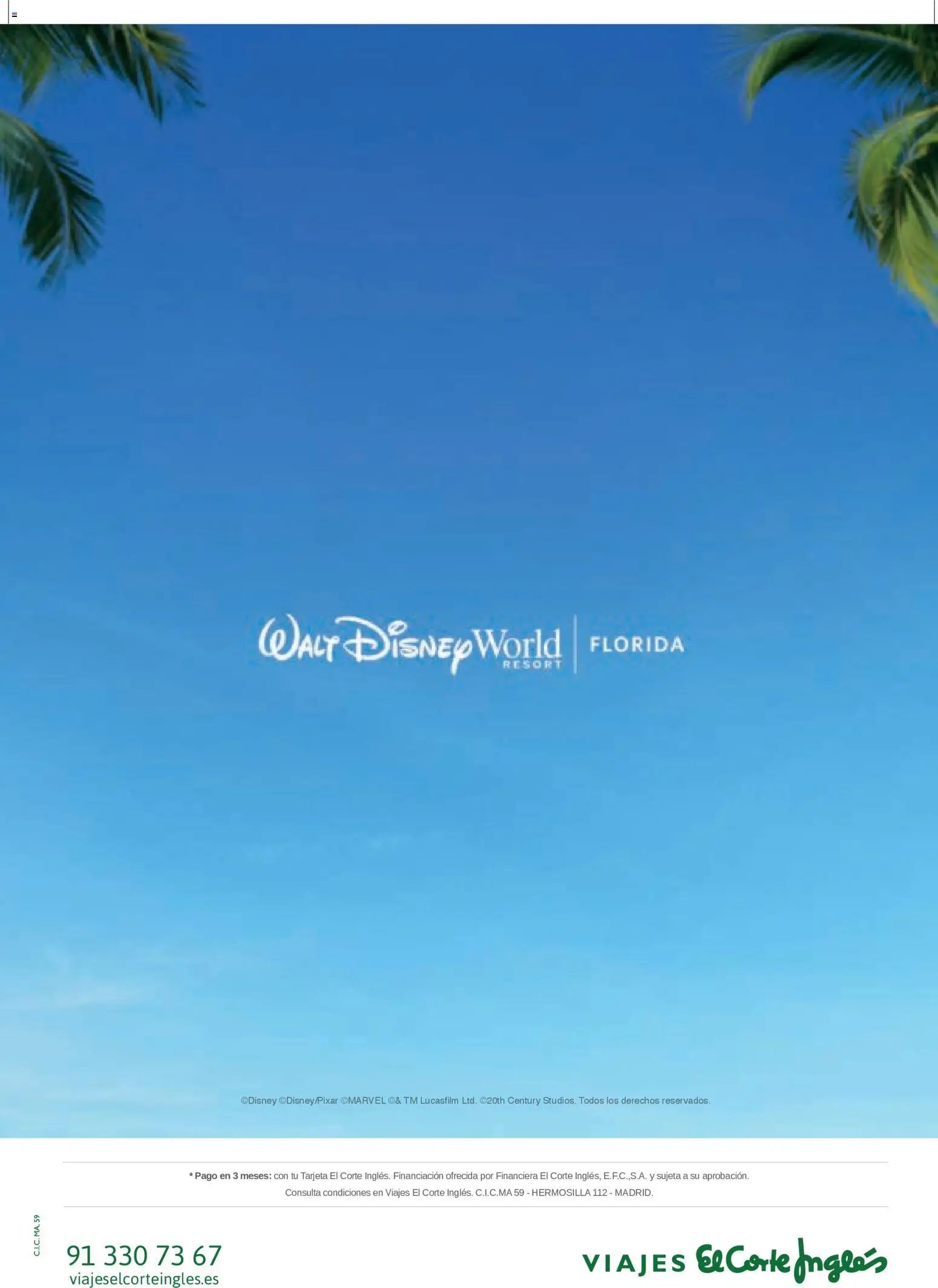Viajes El Corte Inglés Folleto Walt Disney World