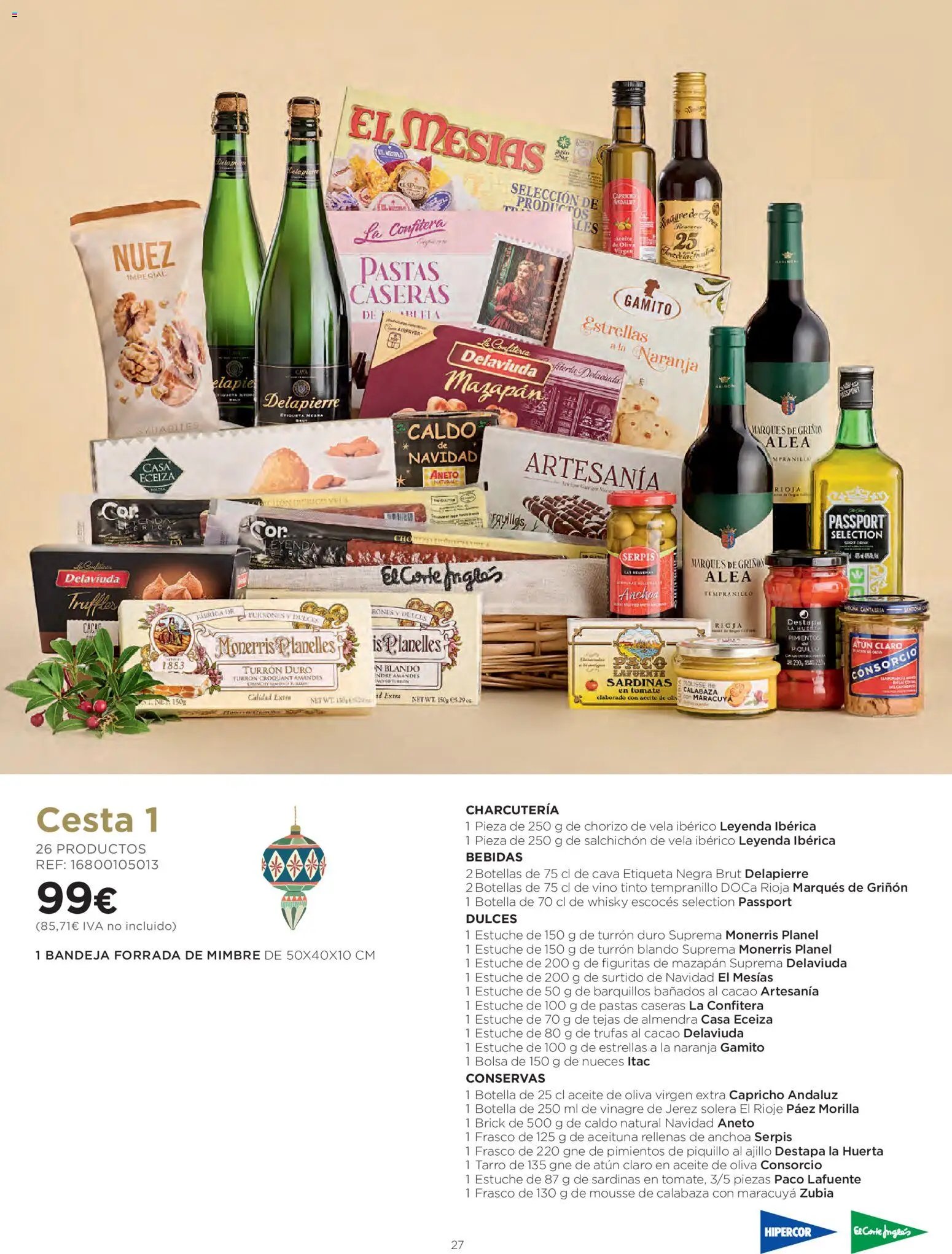 El Corte Inglés Cestas Navidad 2026 Cataluňa