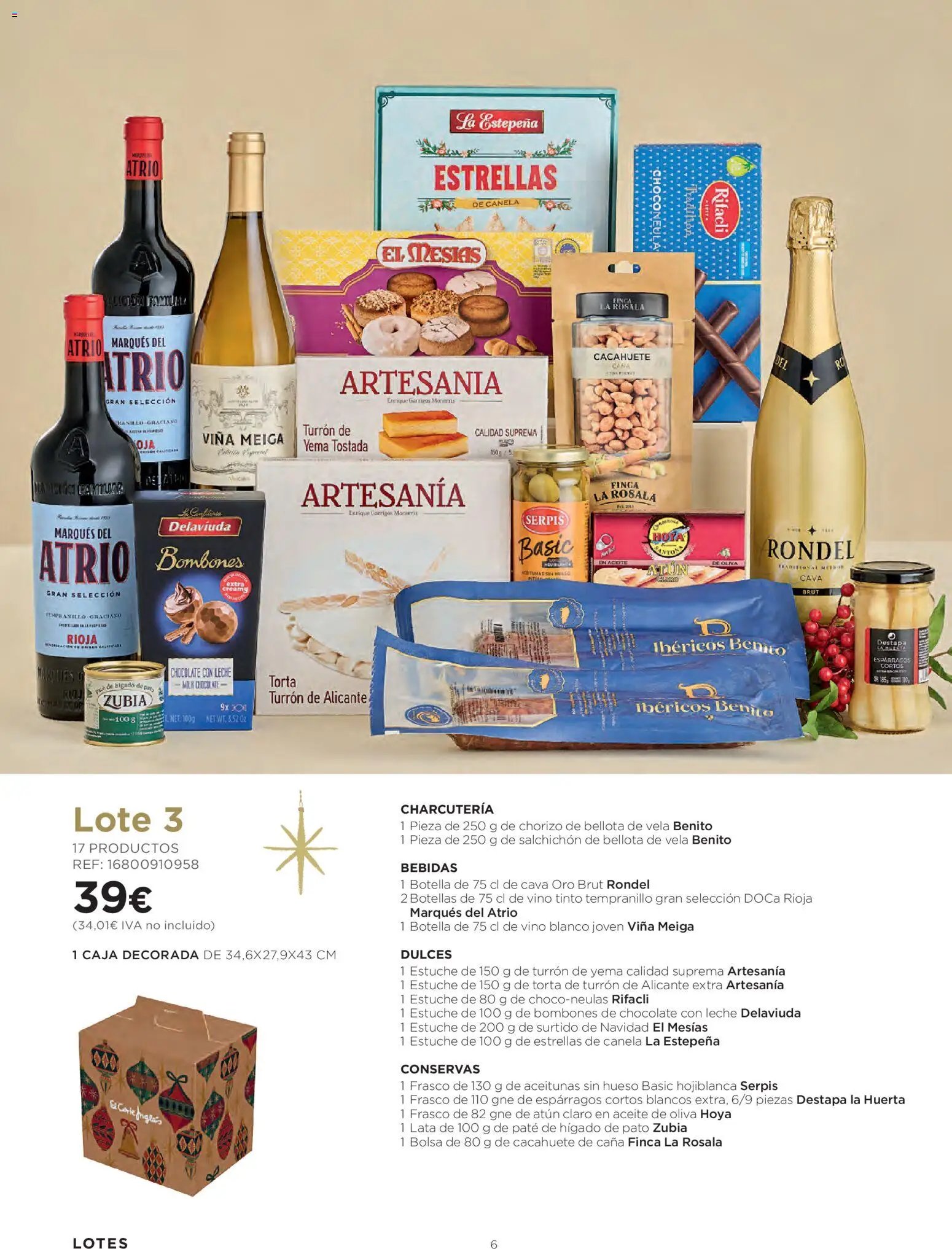 El Corte Inglés Cestas Navidad 2026 Cataluňa