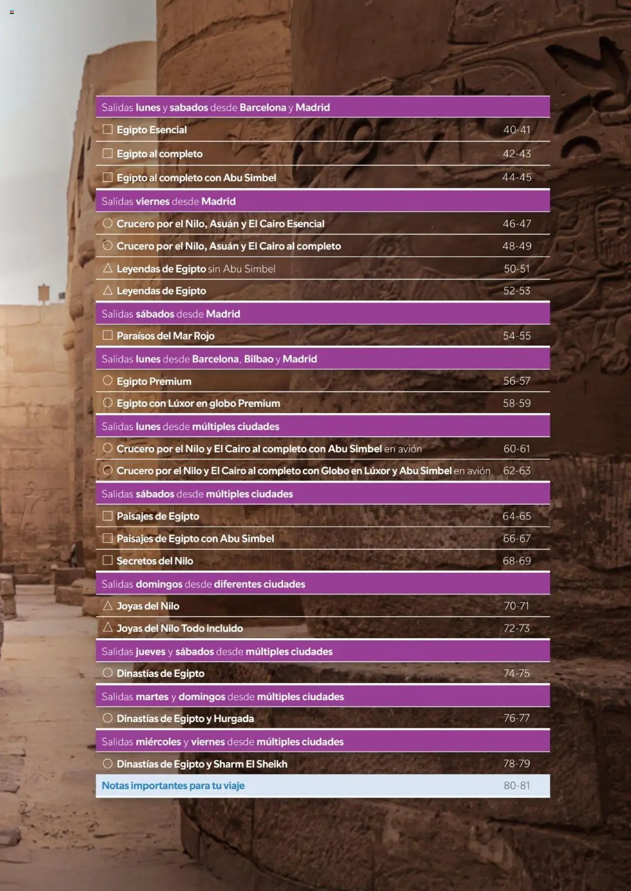 B the travel brand Egipto