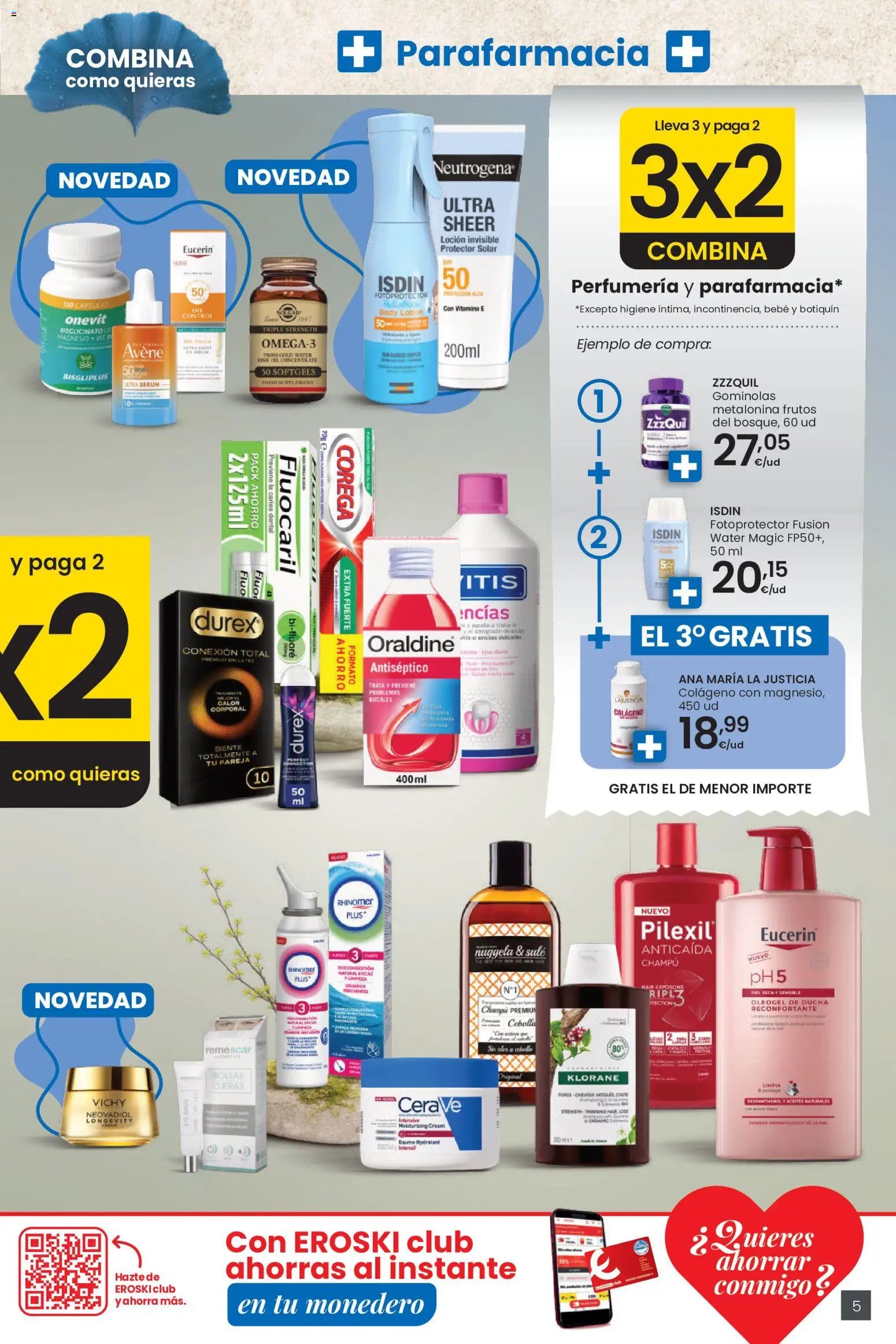 Eroski 3x2 En toda la perfumería y la parafarmacia
