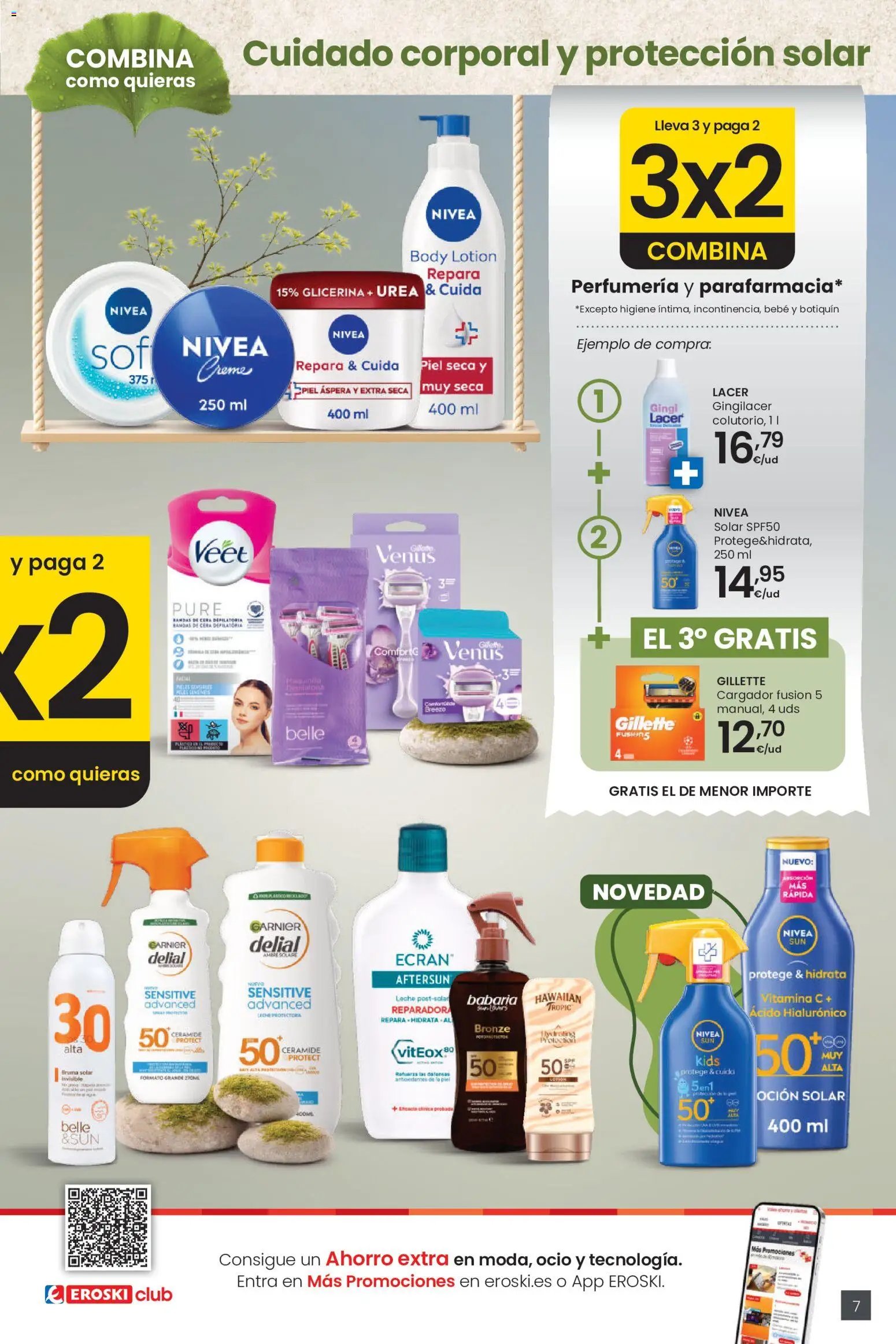Eroski 3x2 En toda la perfumería y la parafarmacia