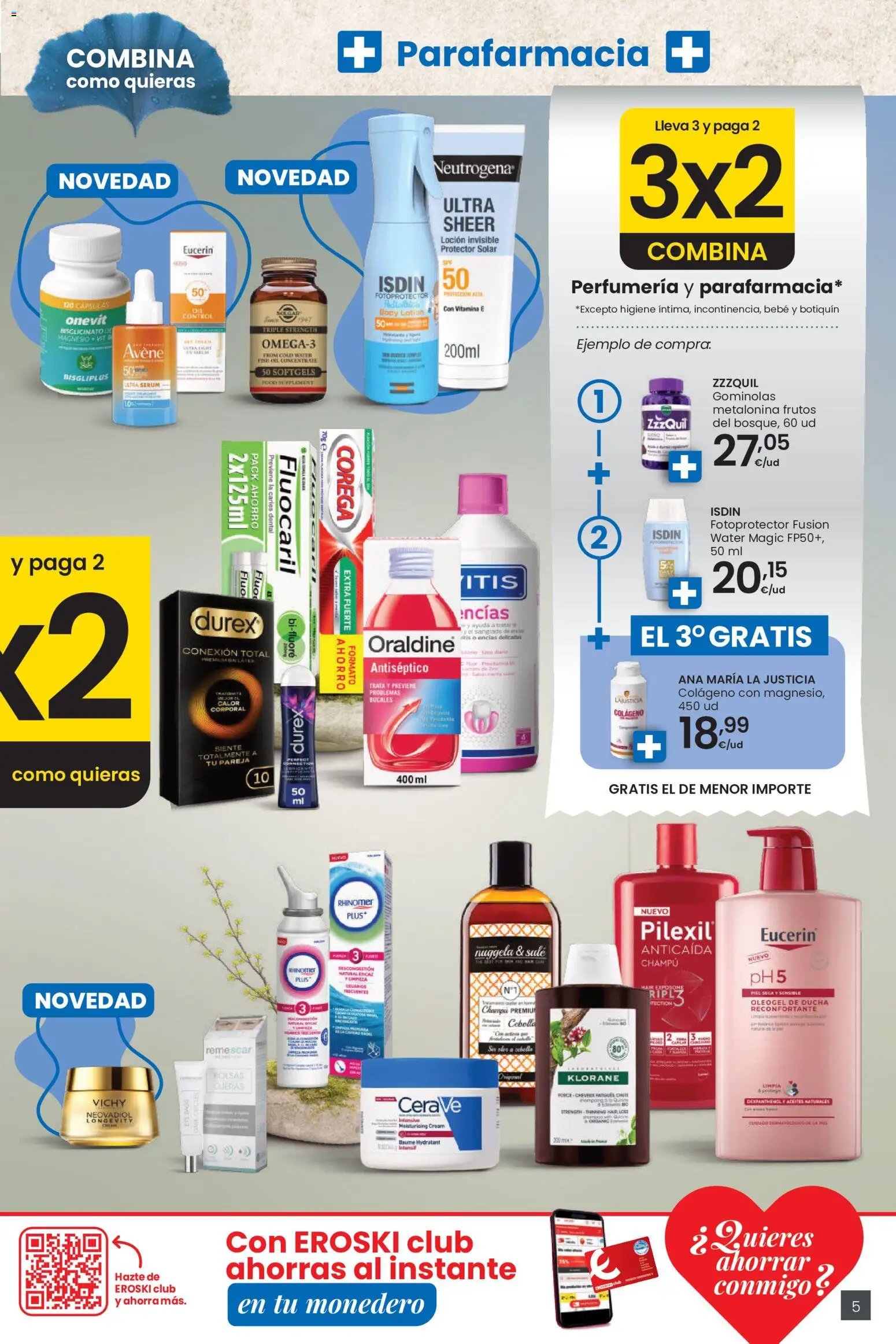Eroski 3x2 En toda la perfumería y la parafarmacia