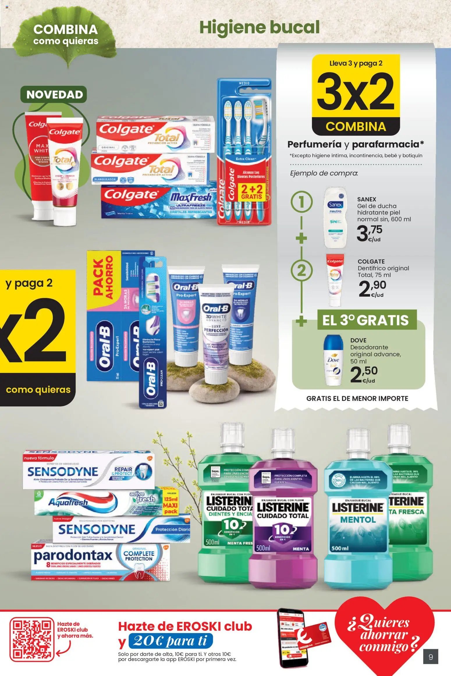 Eroski 3x2 En toda la perfumería y la parafarmacia