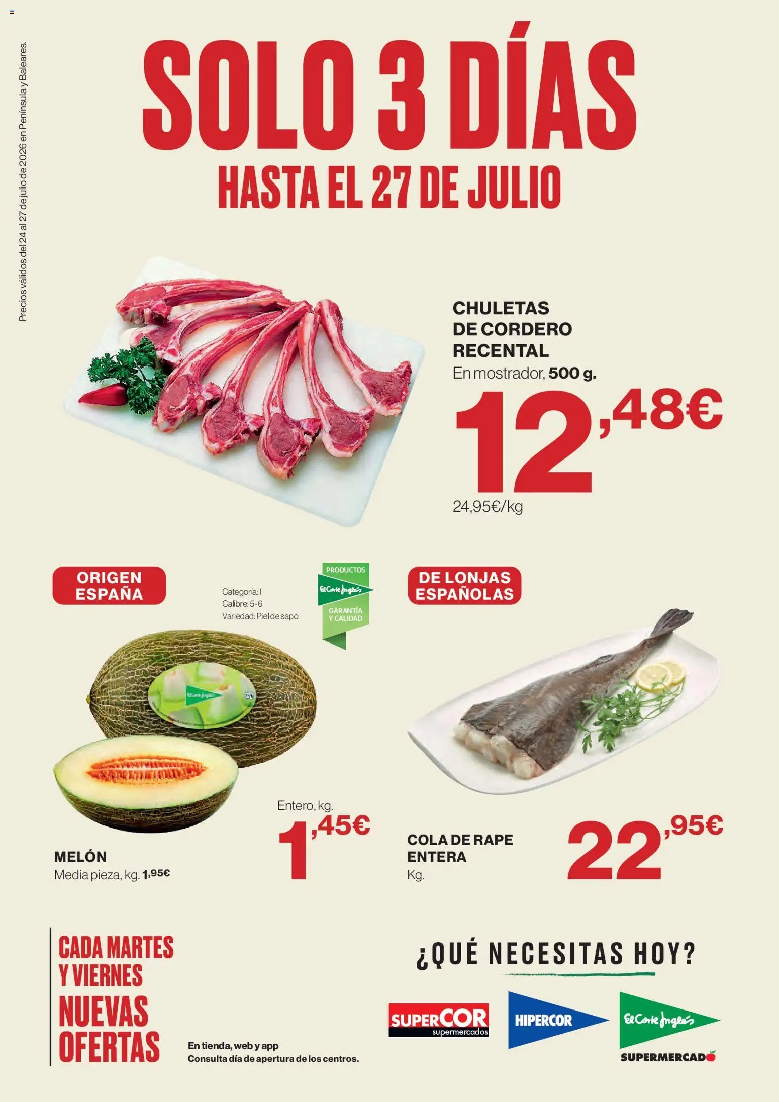 Hipercor Solo 3 días