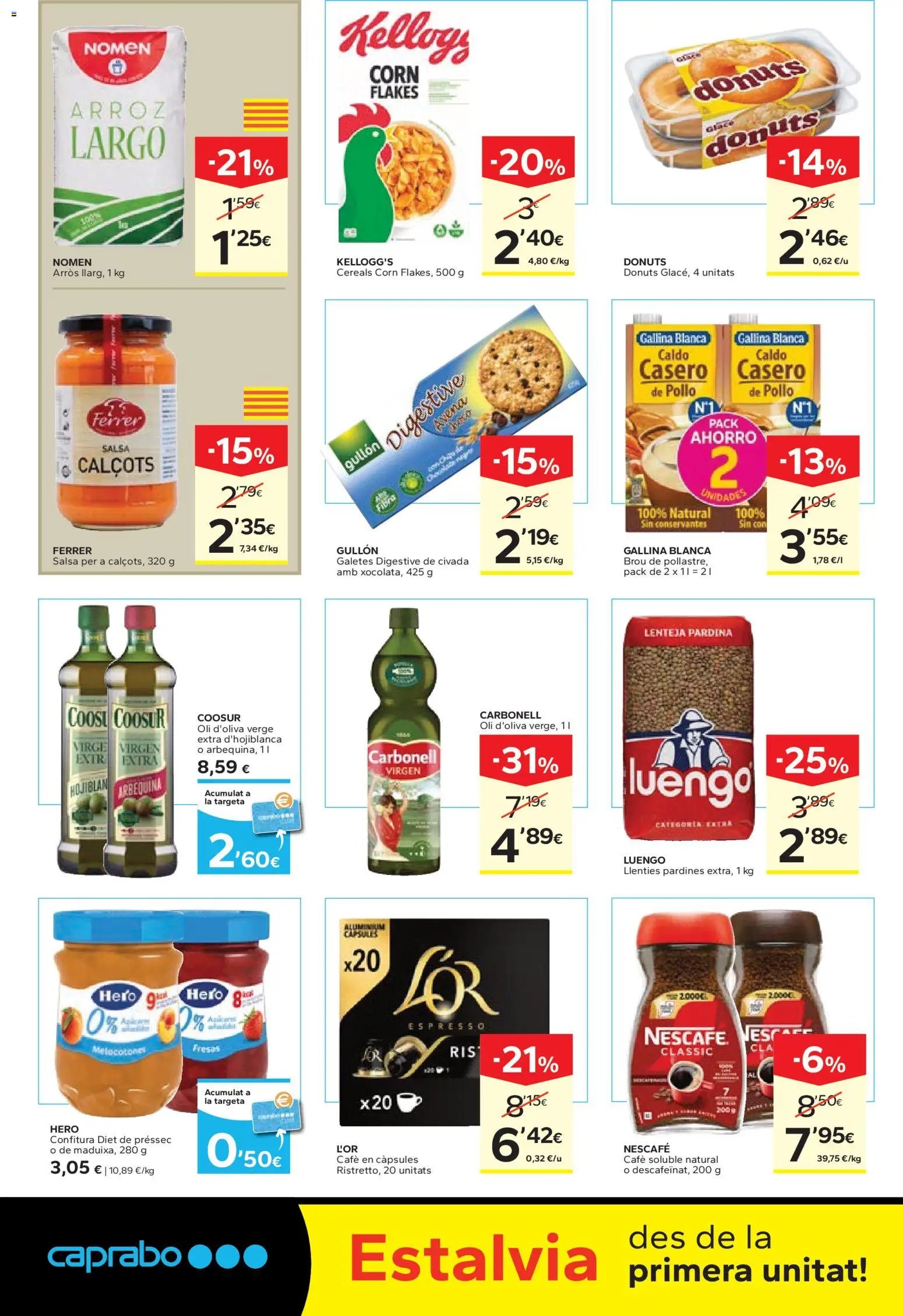 Caprabo - Estalvia des de la primera unitat