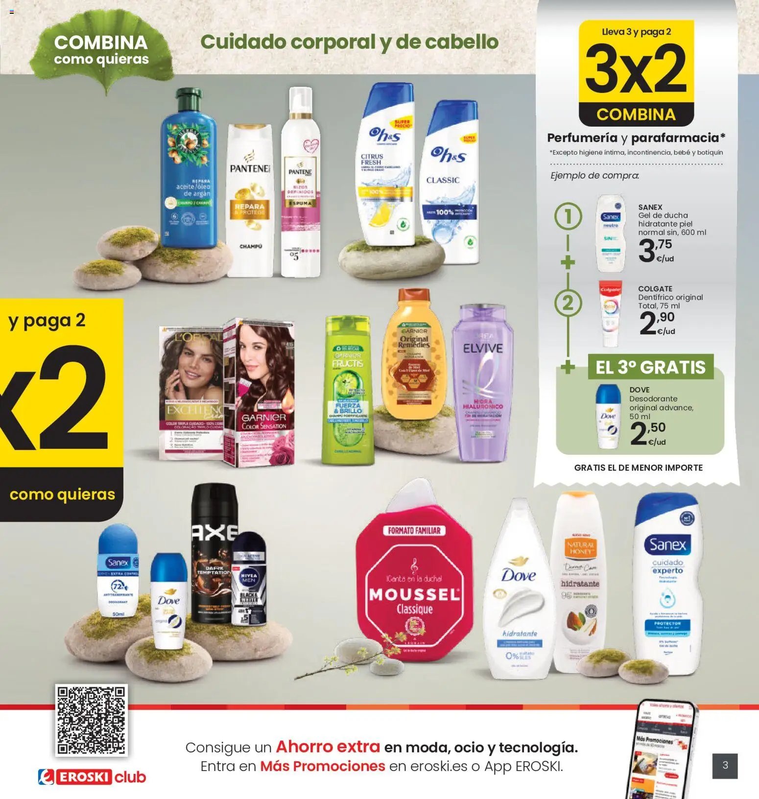 Eroski 3x2 En toda la perfumería y la parafarmacia