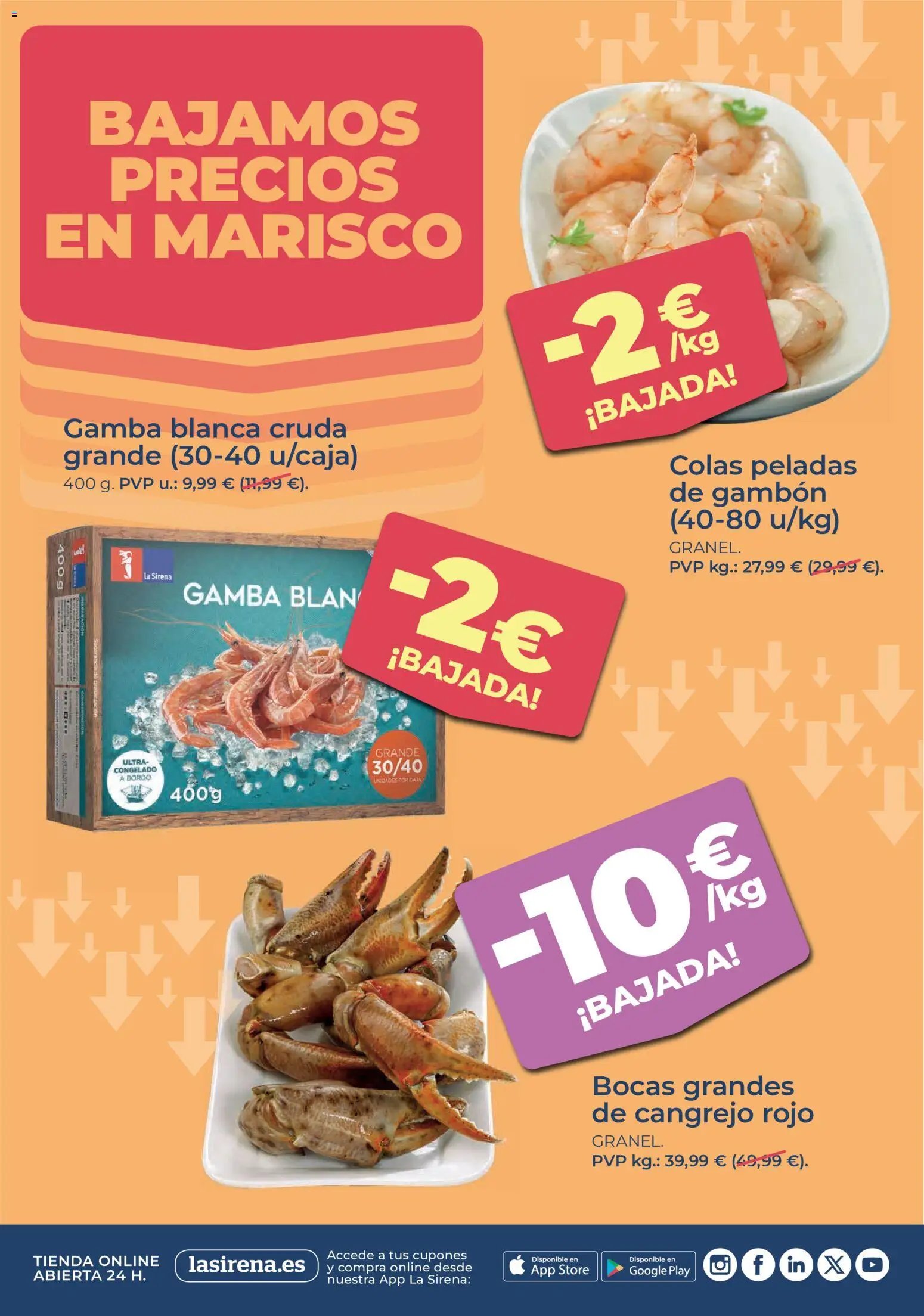 La Sirena Bajamos los precios en marisco