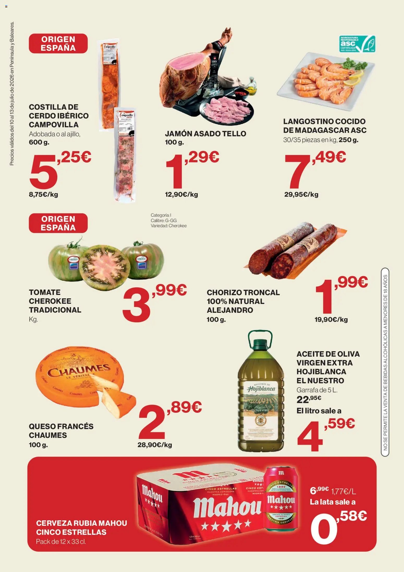 Hipercor Solo 3 días