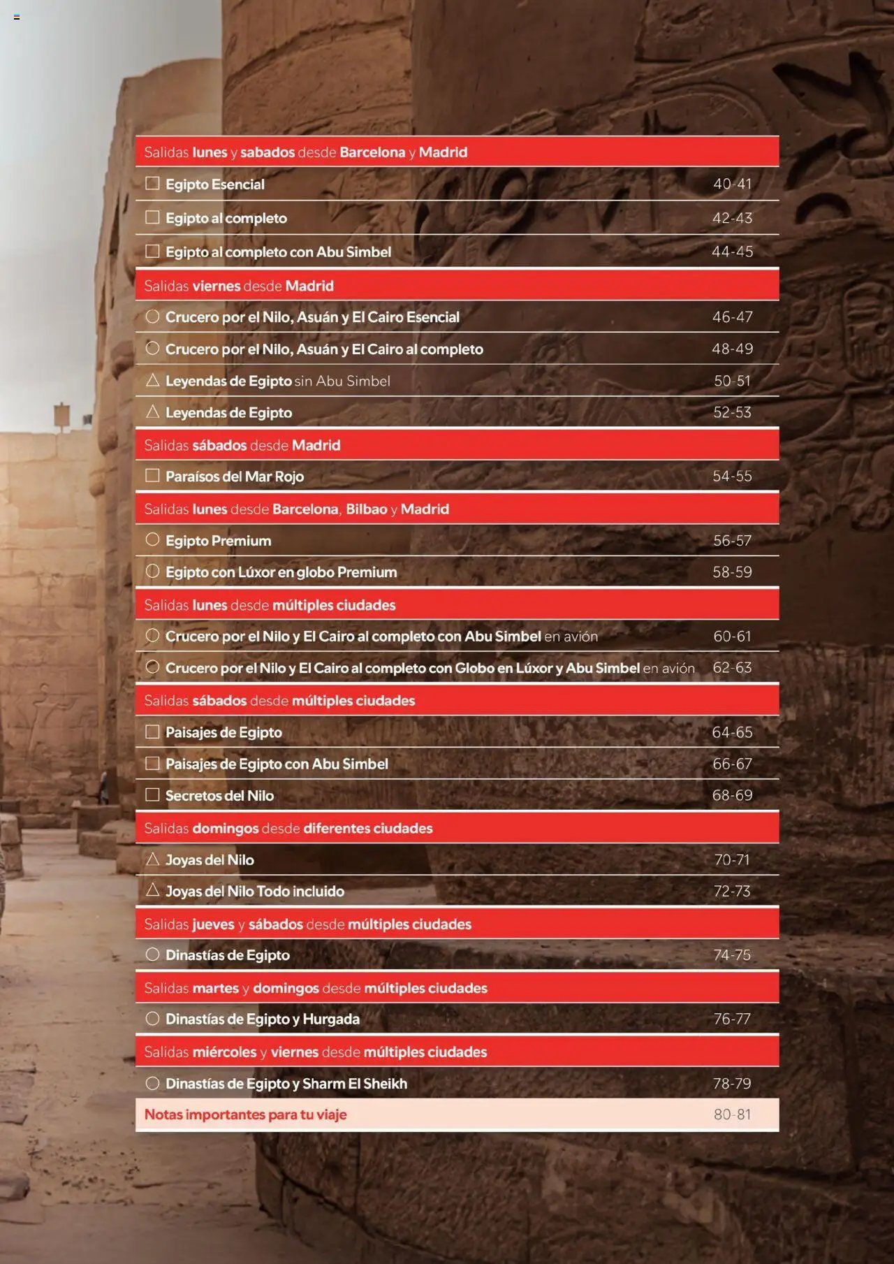 Halcón Viajes Egipto