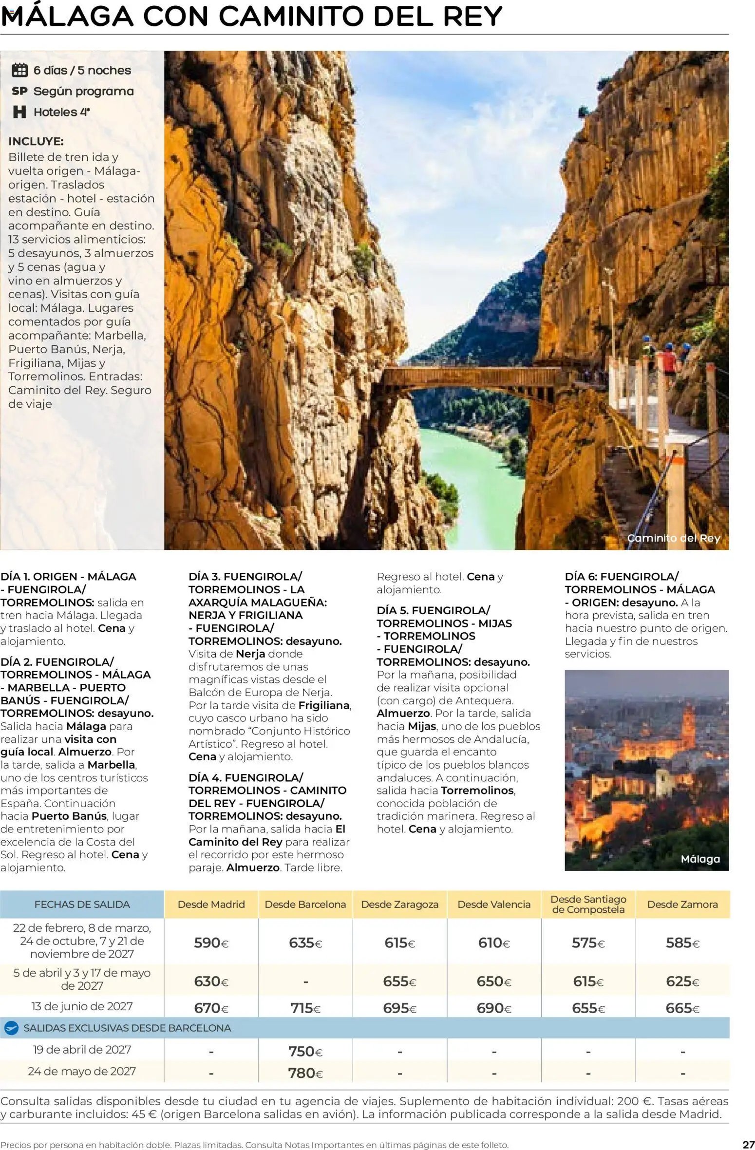 Viajes El Corte Inglés folleto Destinos Otoño y Primavera