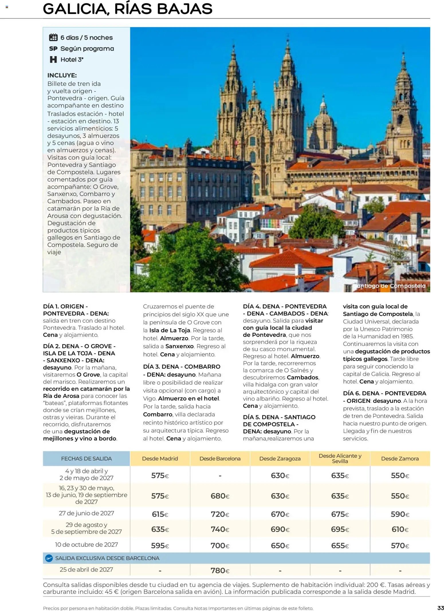 Viajes El Corte Inglés folleto Destinos Otoño y Primavera