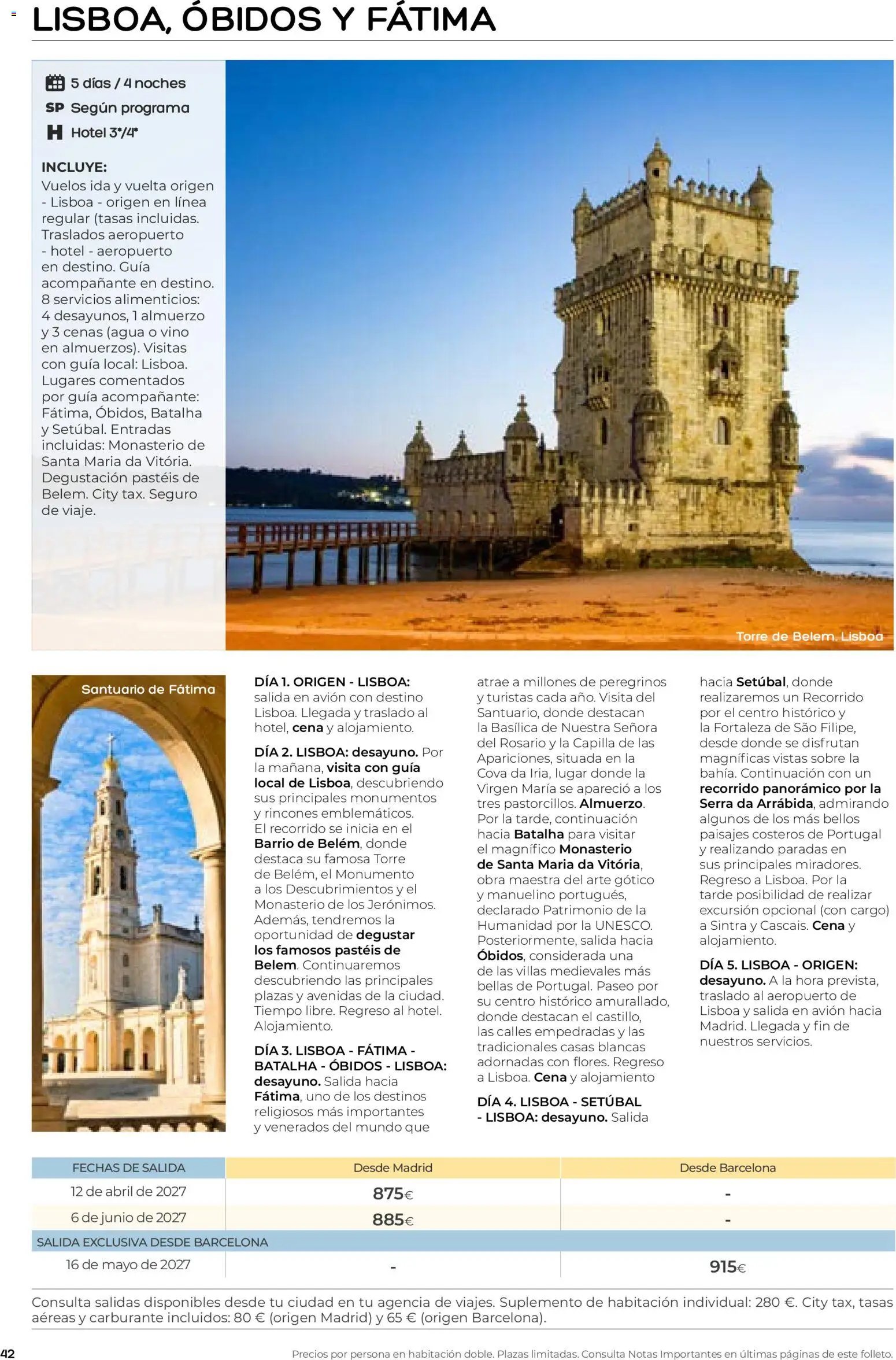Viajes El Corte Inglés folleto Destinos Otoño y Primavera