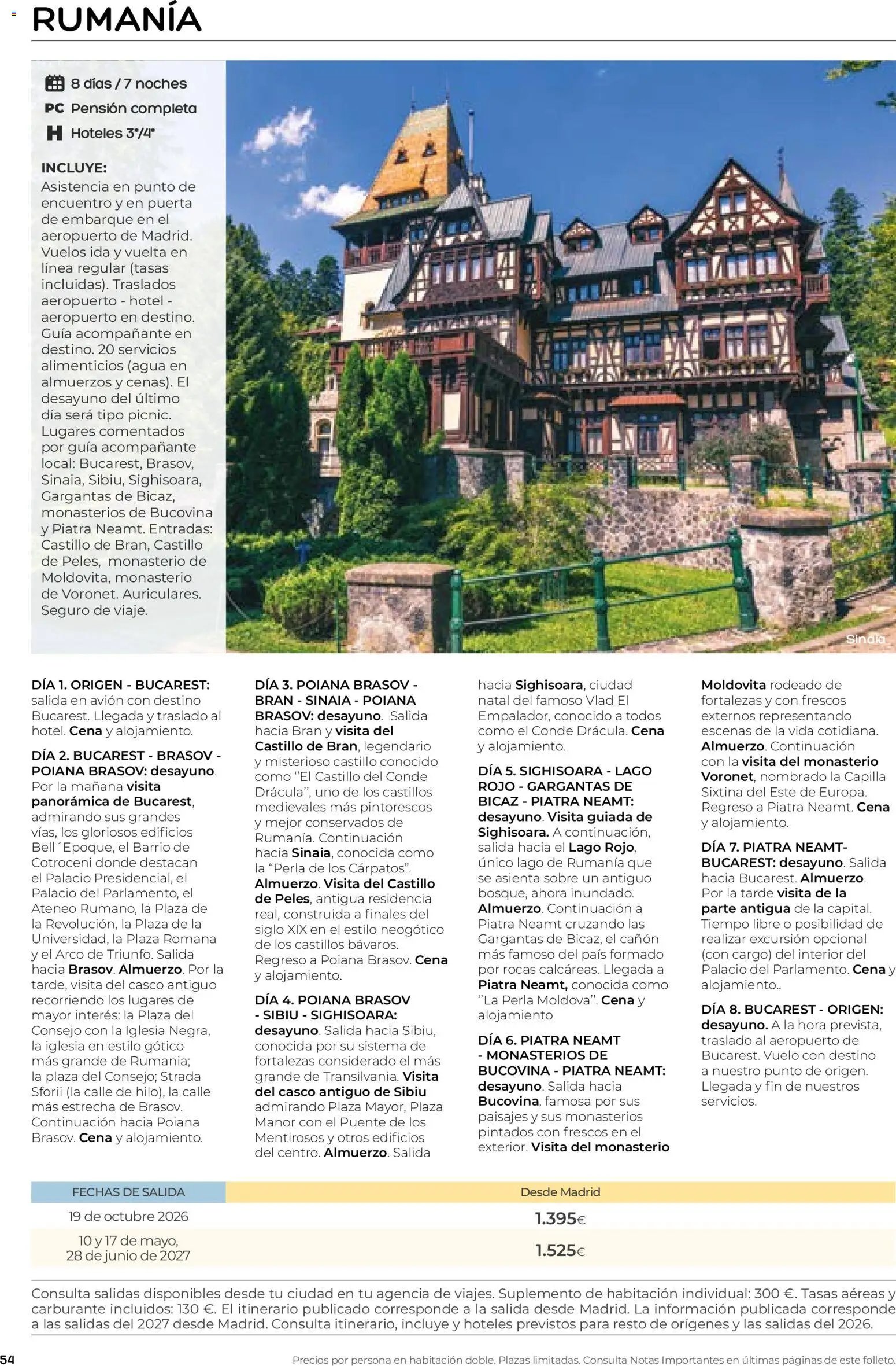 Viajes El Corte Inglés folleto Destinos Otoño y Primavera