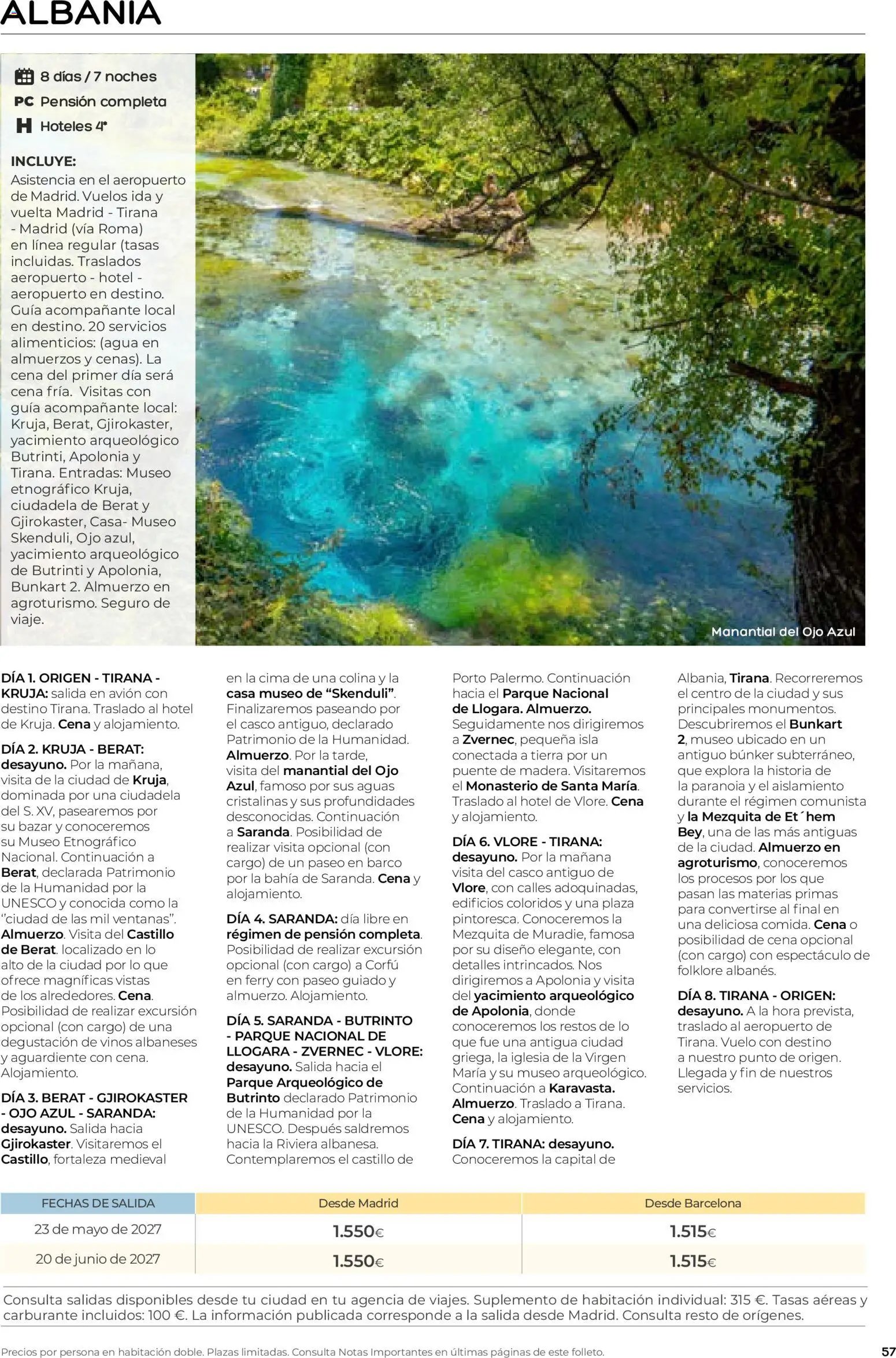Viajes El Corte Inglés folleto Destinos Otoño y Primavera