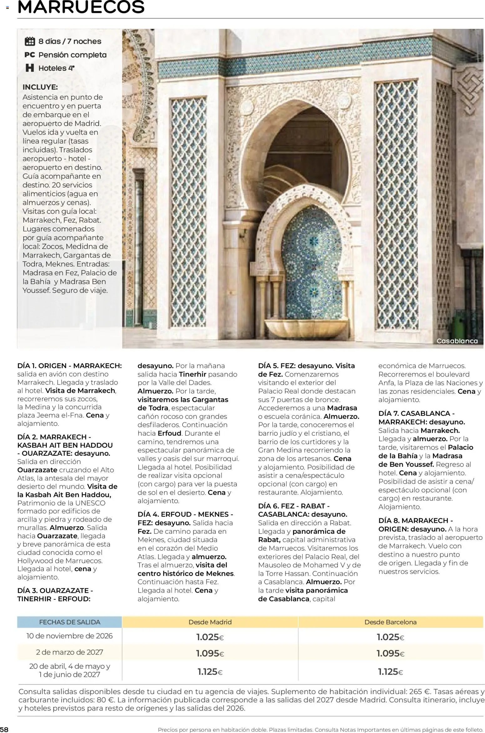 Viajes El Corte Inglés folleto Destinos Otoño y Primavera