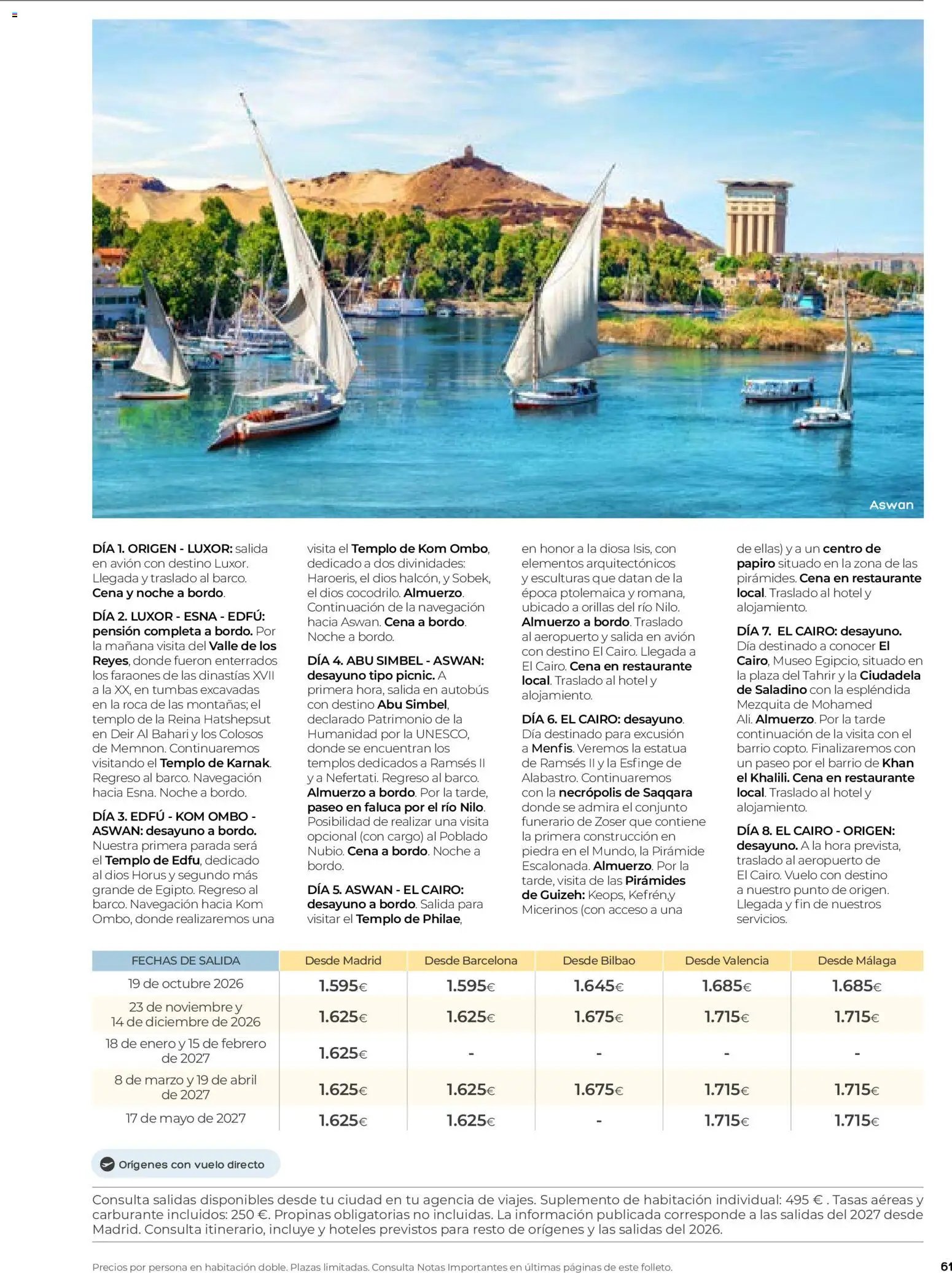 Viajes El Corte Inglés folleto Destinos Otoño y Primavera