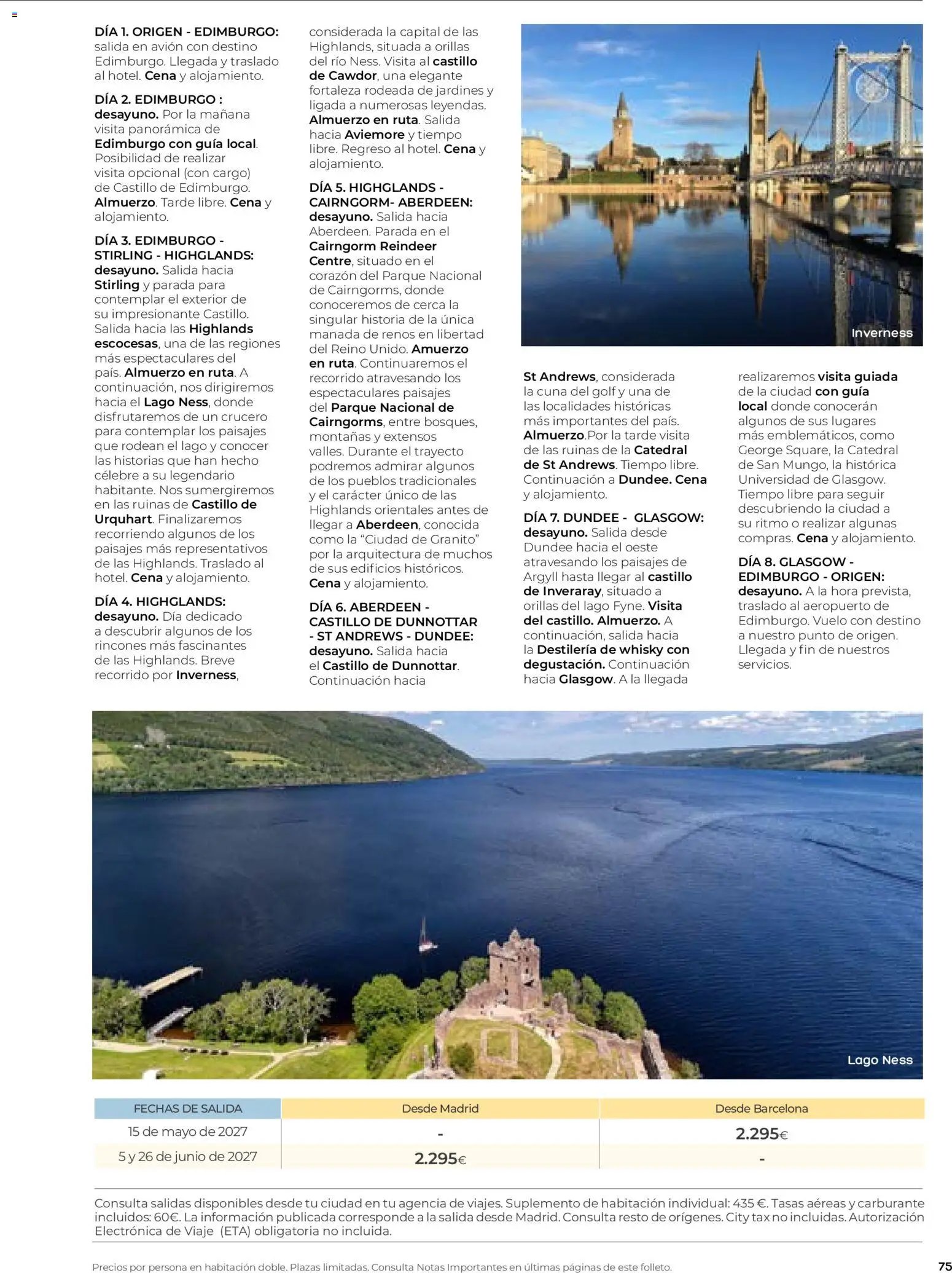 Viajes El Corte Inglés folleto Destinos Otoño y Primavera