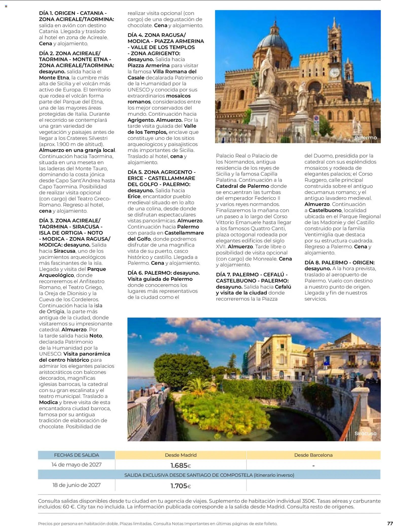 Viajes El Corte Inglés folleto Destinos Otoño y Primavera