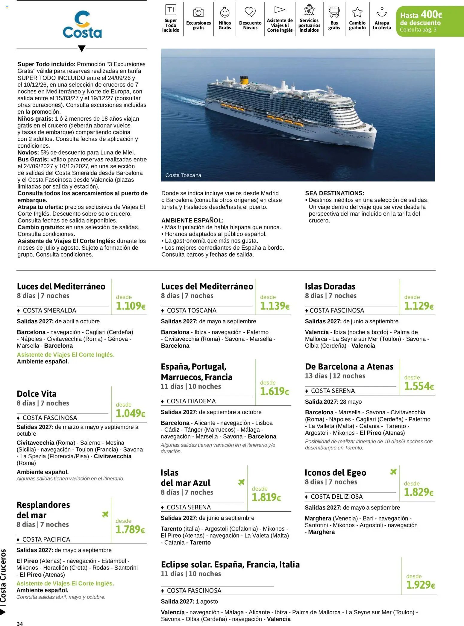 Viajes El Corte Inglés Crucero fantástico