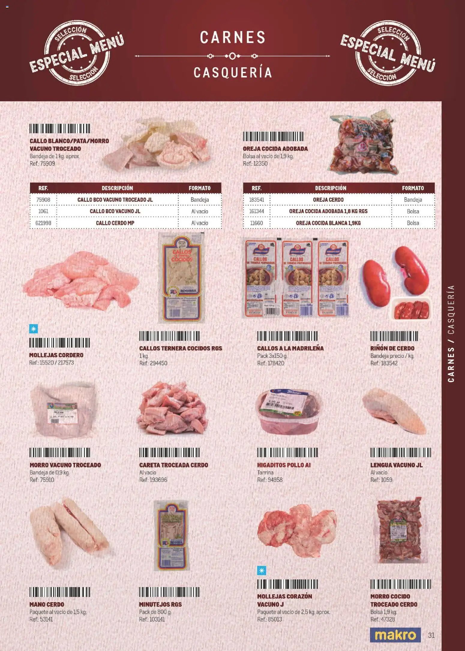 Makro Especial Carta y Menú