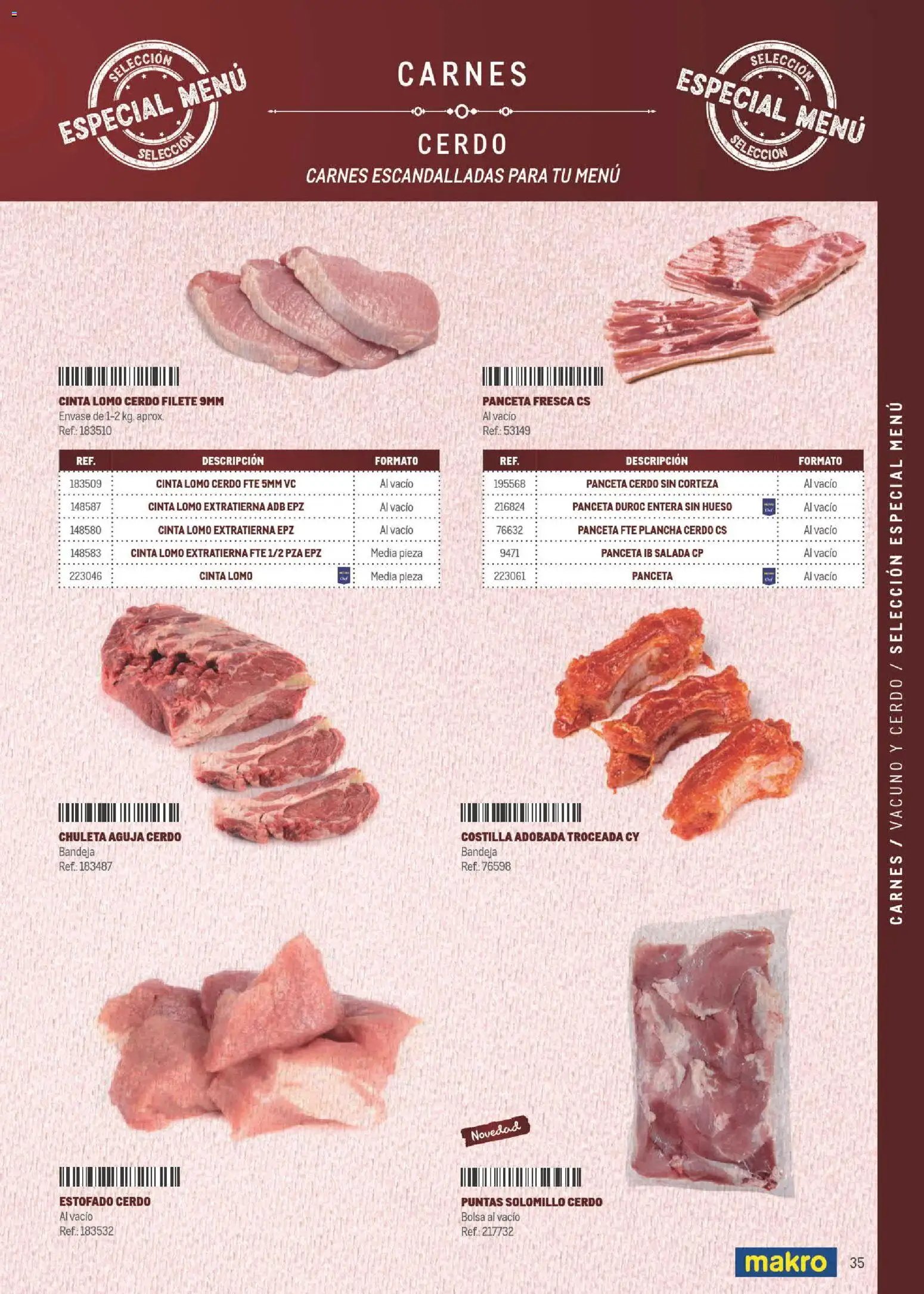 Makro Especial Carta y Menú