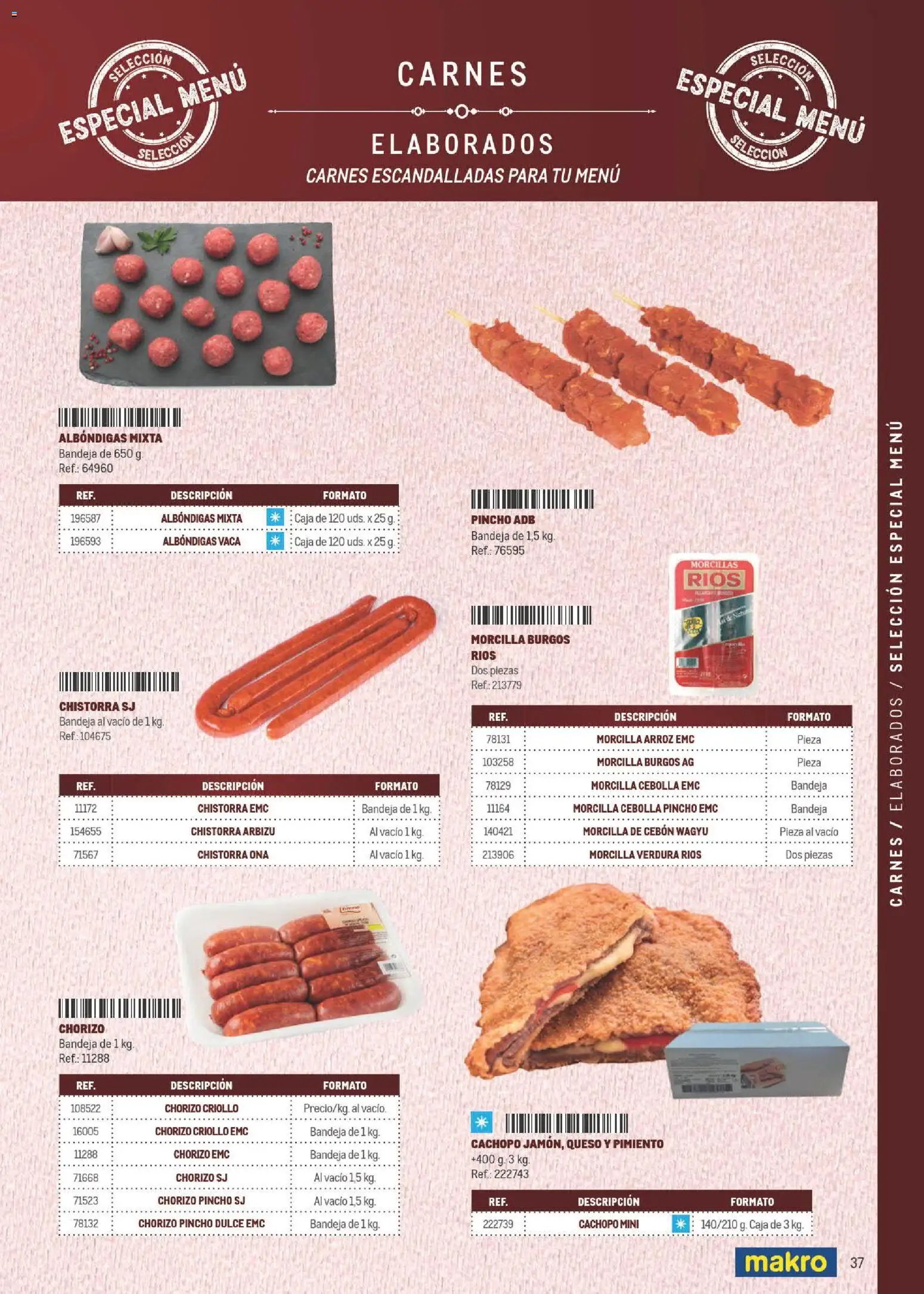 Makro Especial Carta y Menú
