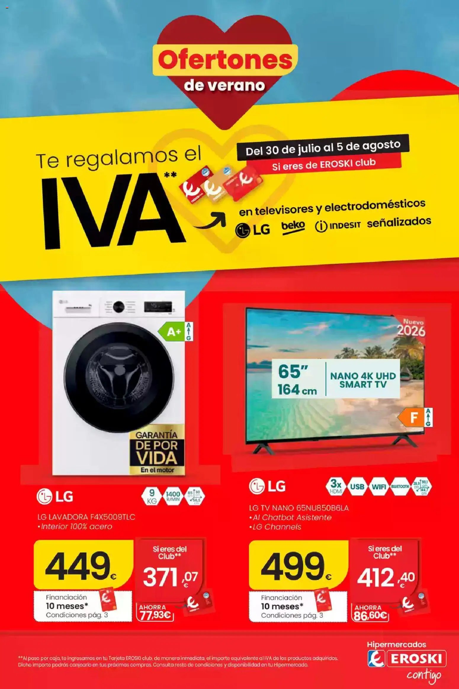Eroski Te regalamos el Iva en televisores y electrodomésticos