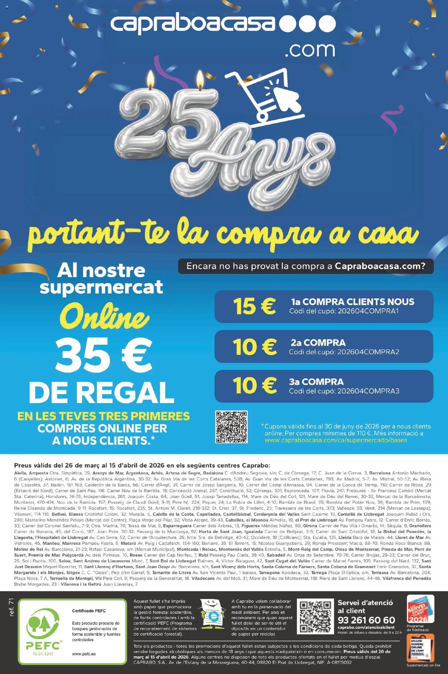 Caprabo folleto Club 30 anys