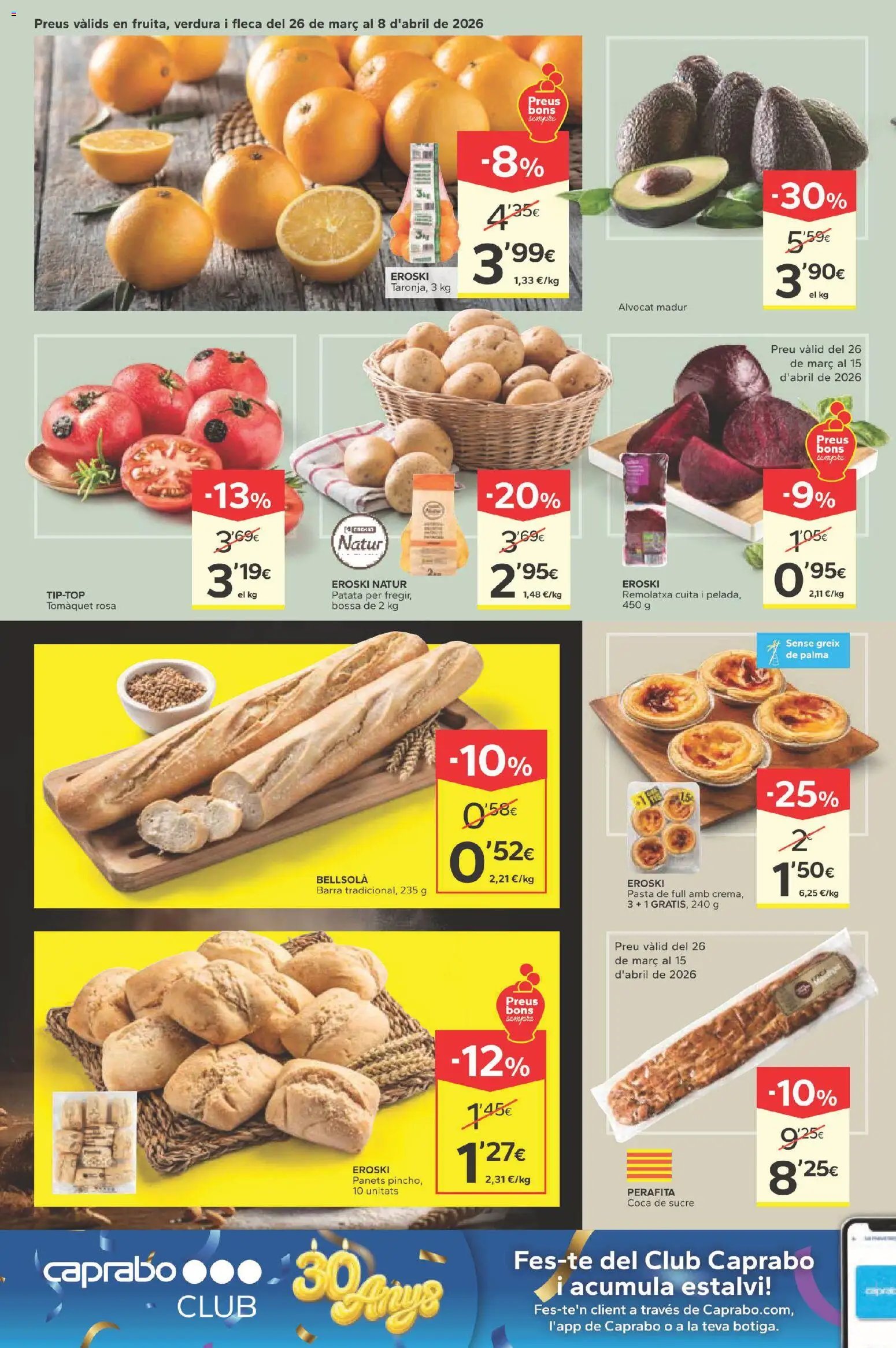 Caprabo folleto Club 30 anys