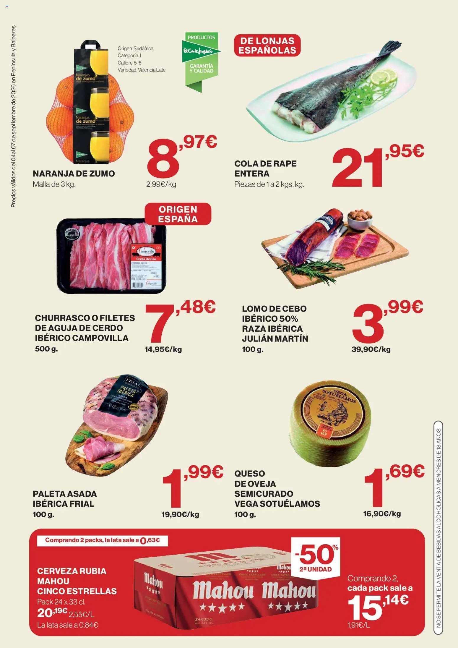 Hipercor Solo 3 días