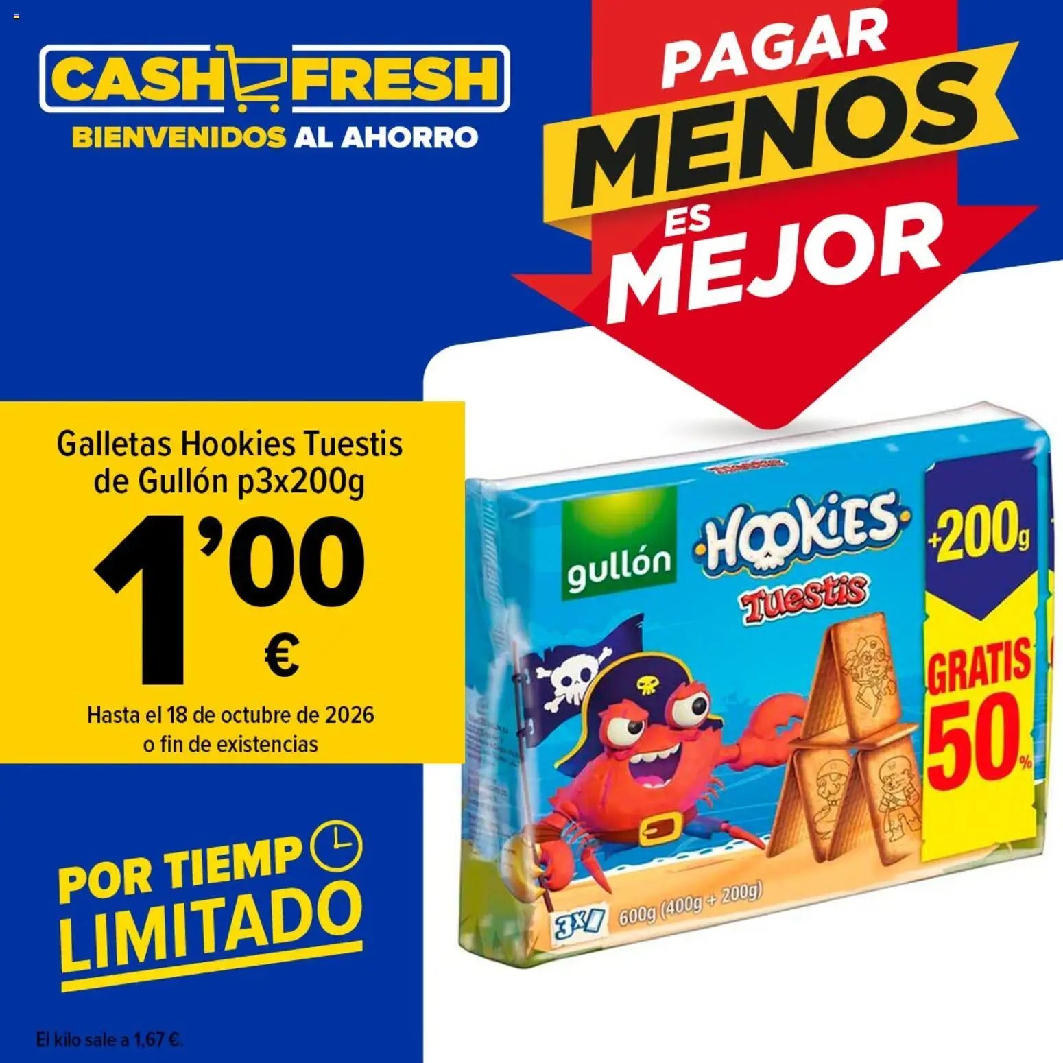 Cash Fresh Galletas Hookies Tuestis de Gullón