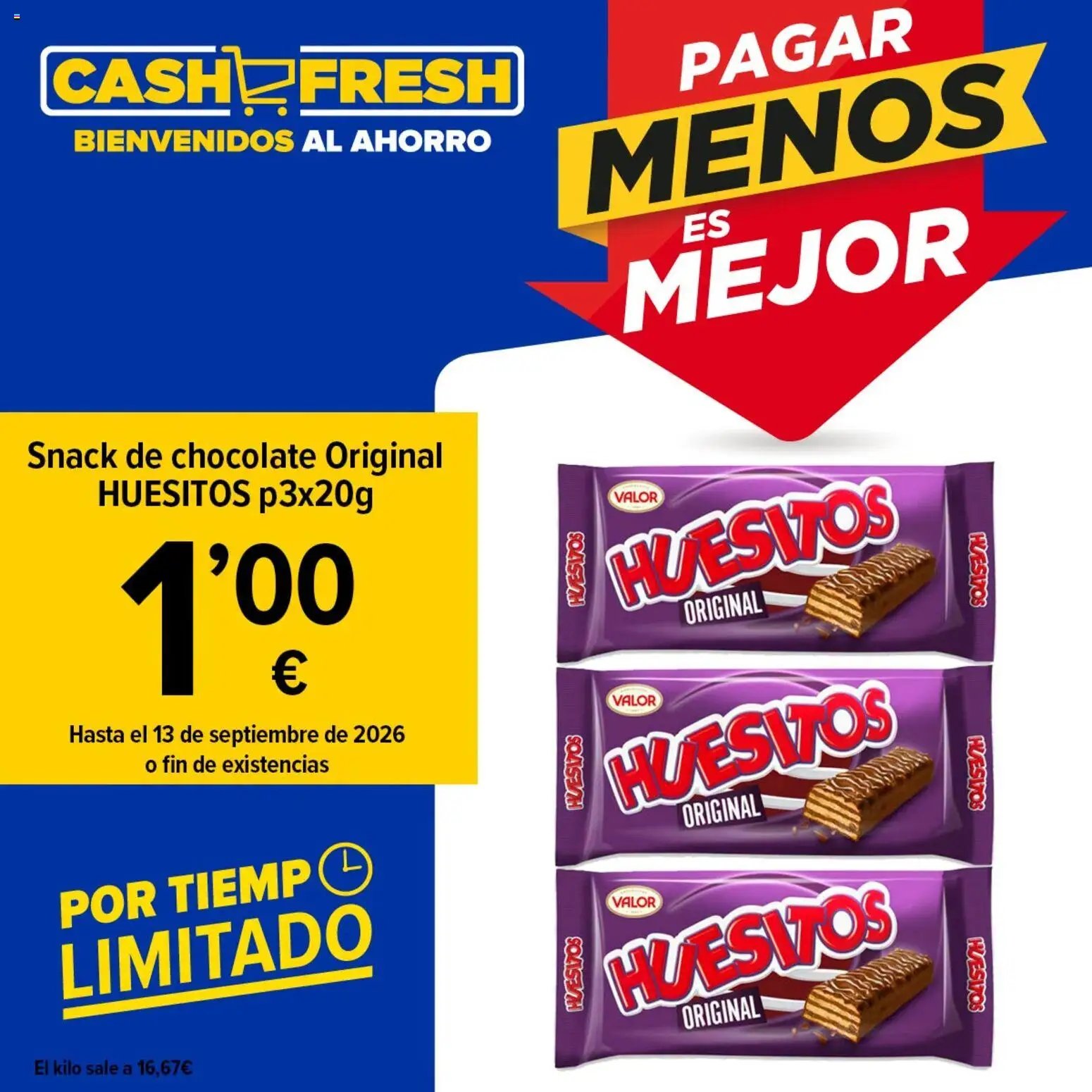 Cash Fresh Huesitos pack 3x20 g