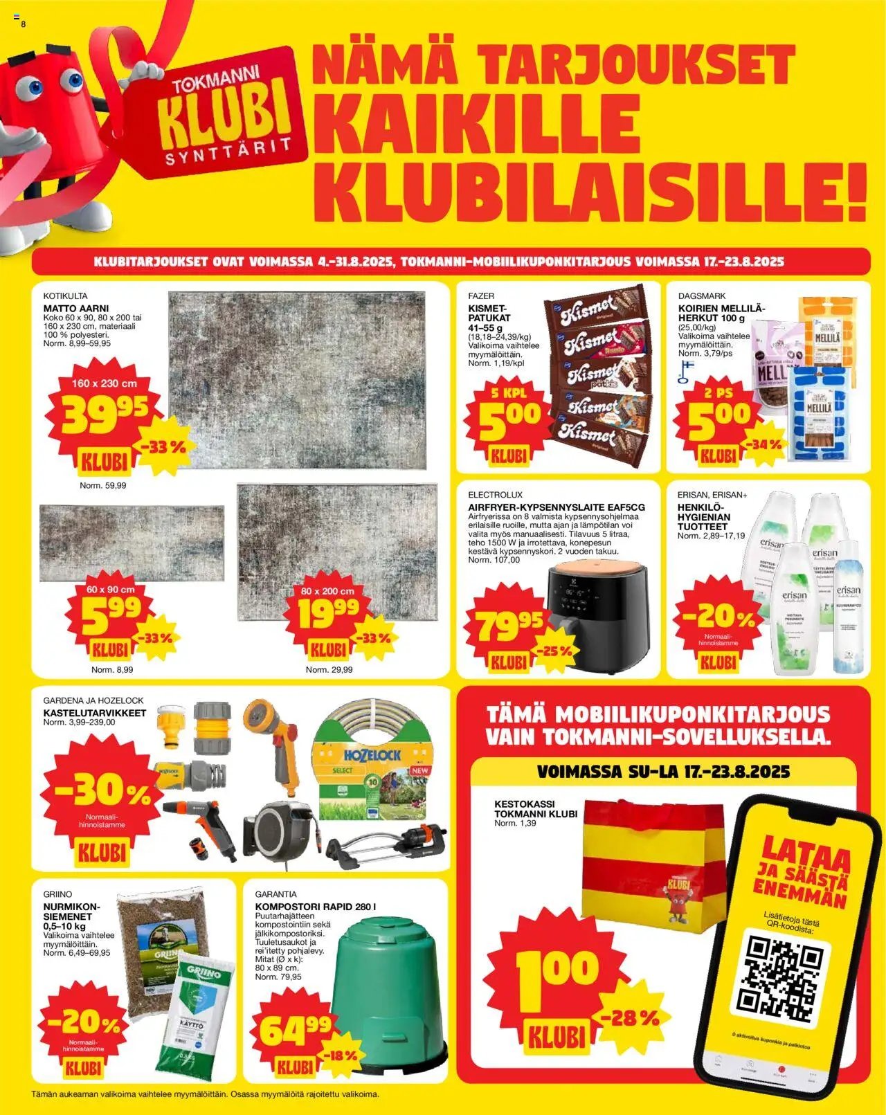 Tokmanni tarjoukset (2025-08-18 - 2025-08-24)