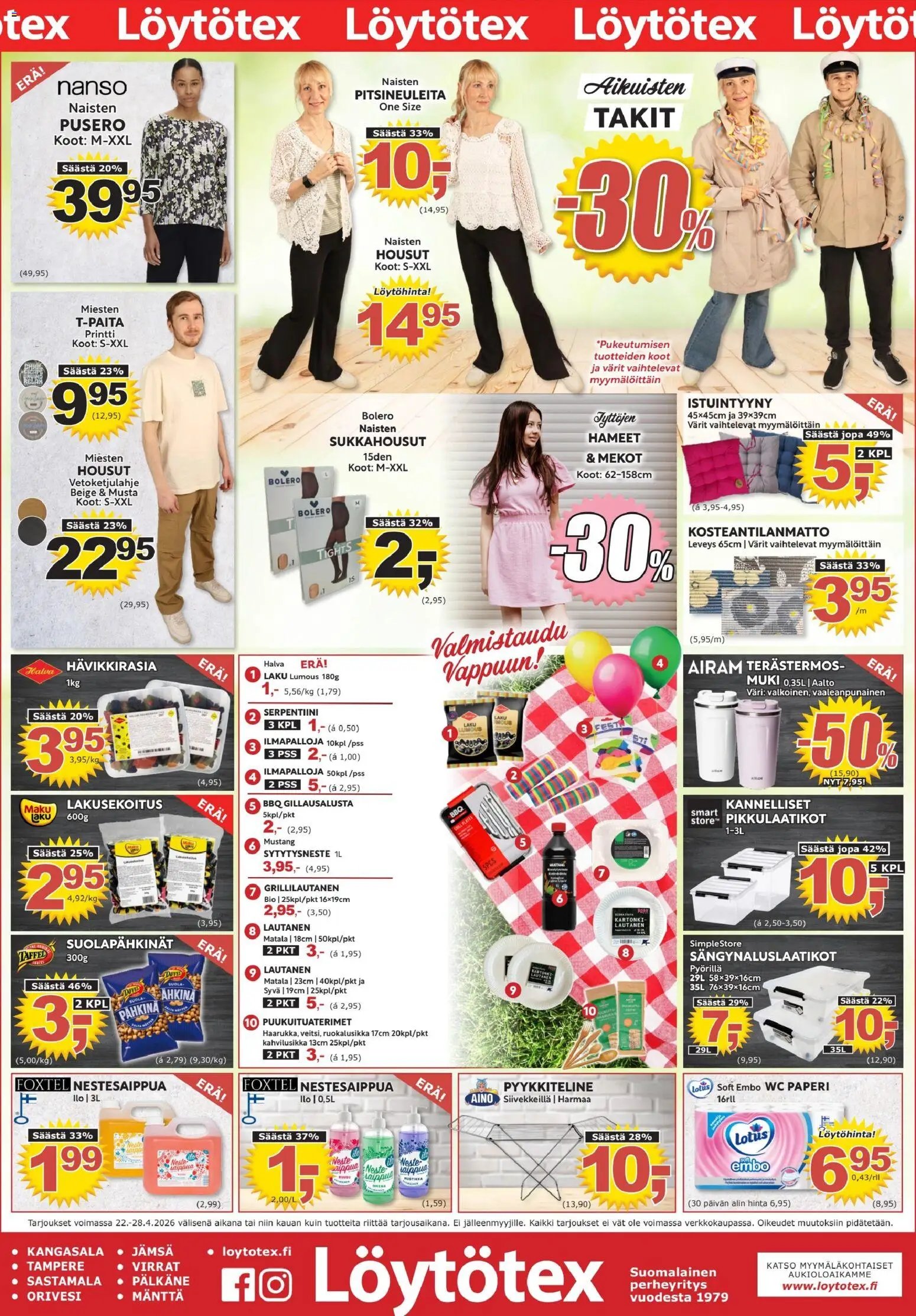 Löytötex tarjoukset