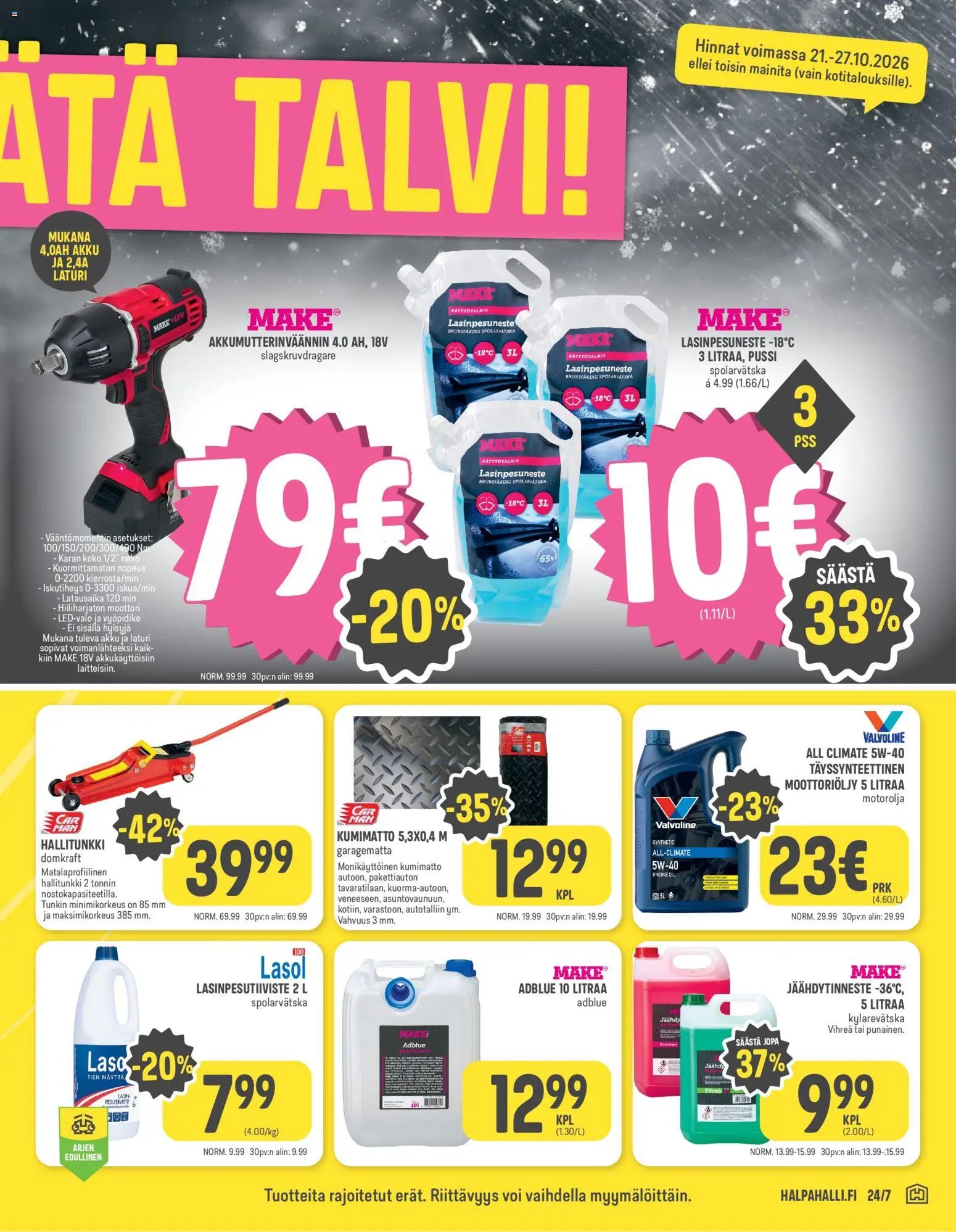 Halpa Halli tarjoukset