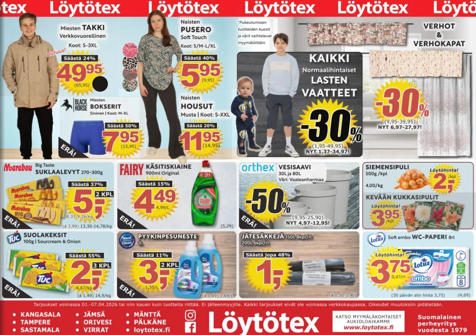 Löytötex tarjoukset