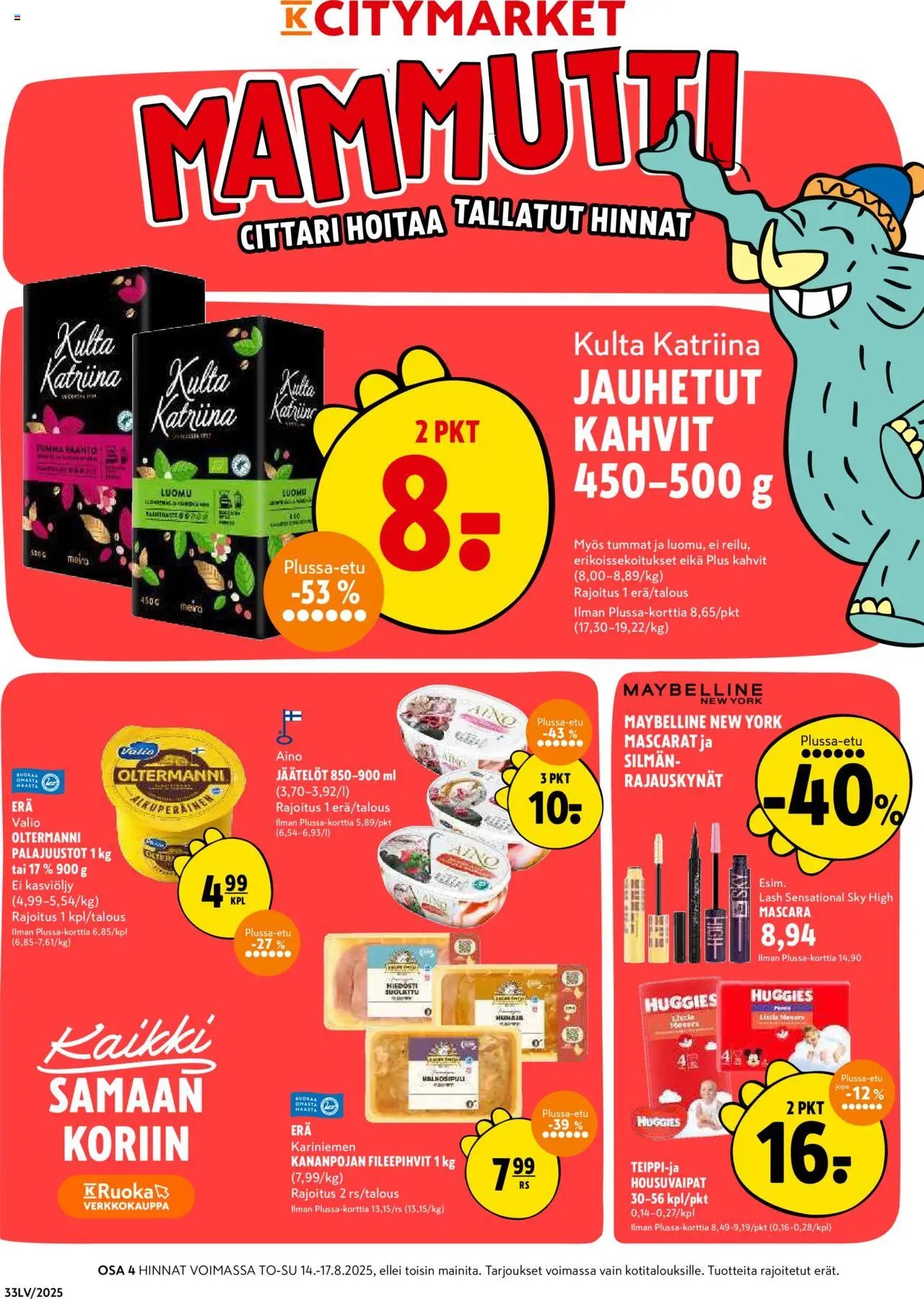 K-Citymarket tarjoukset (2025-08-14 - 2025-08-17)