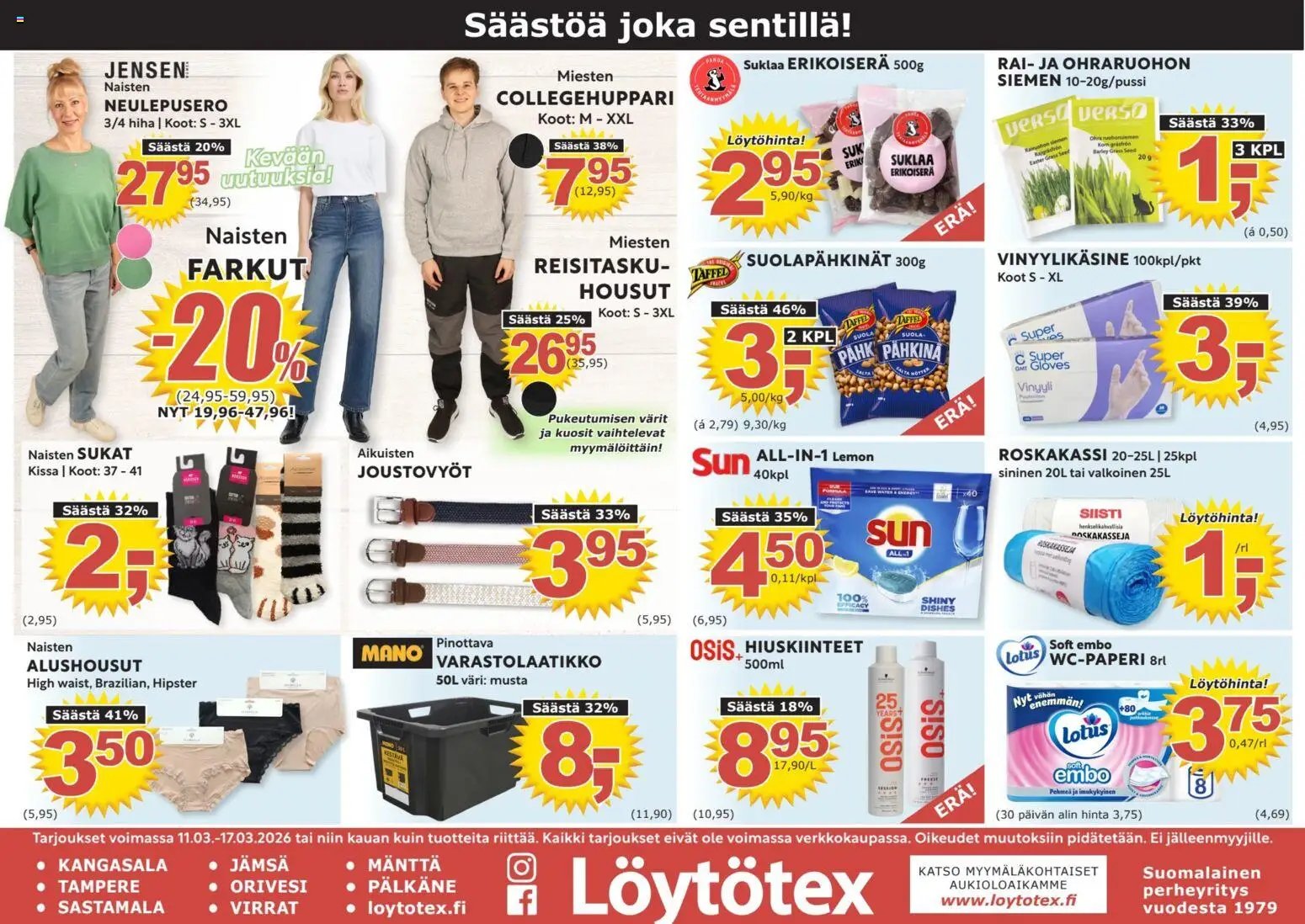 Löytötex tarjoukset