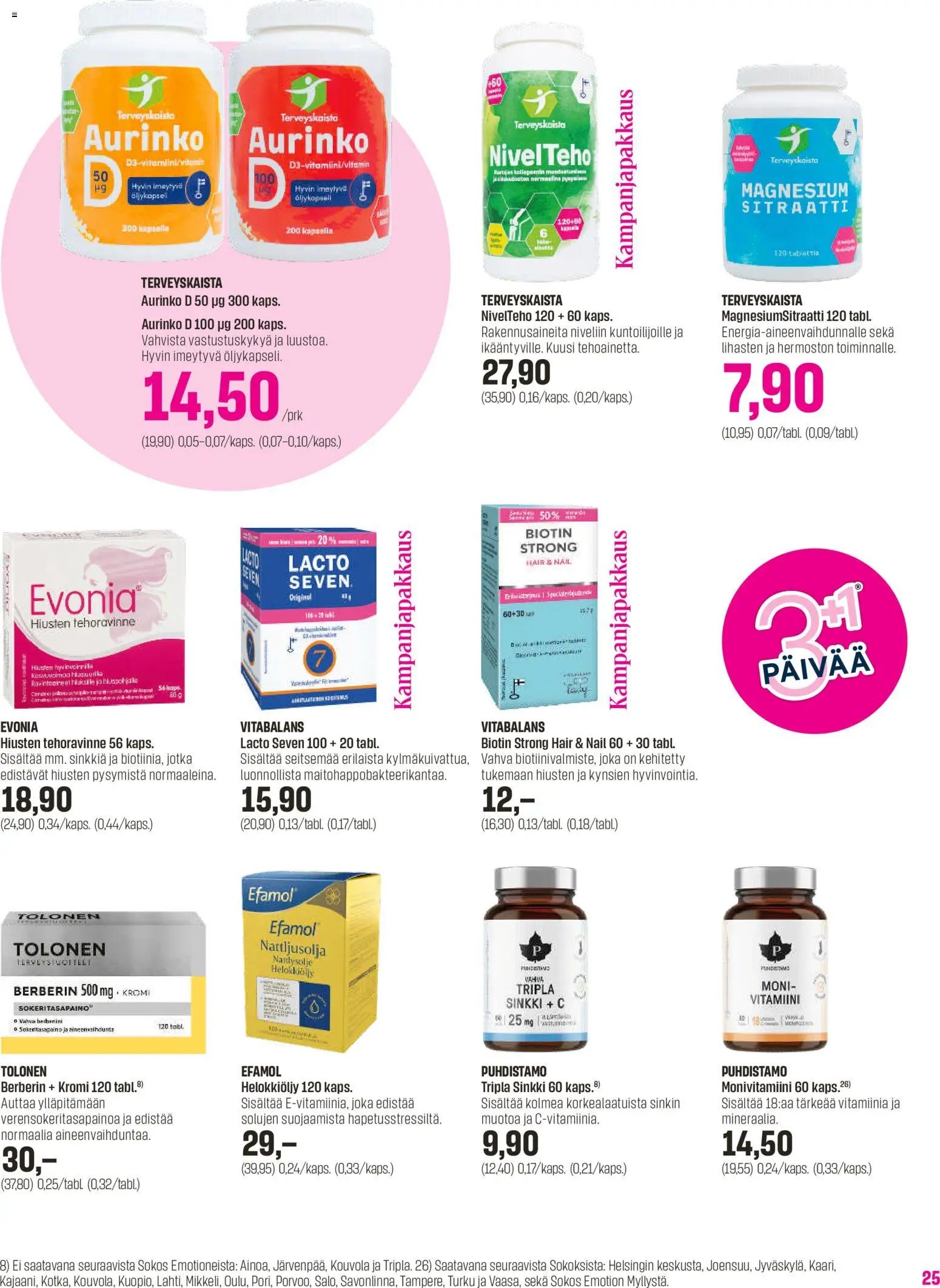 Sokos tarjoukset - Emotion 3plus1