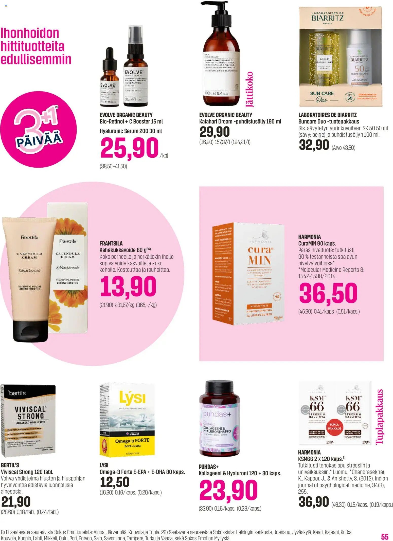 Sokos tarjoukset - Emotion 3plus1