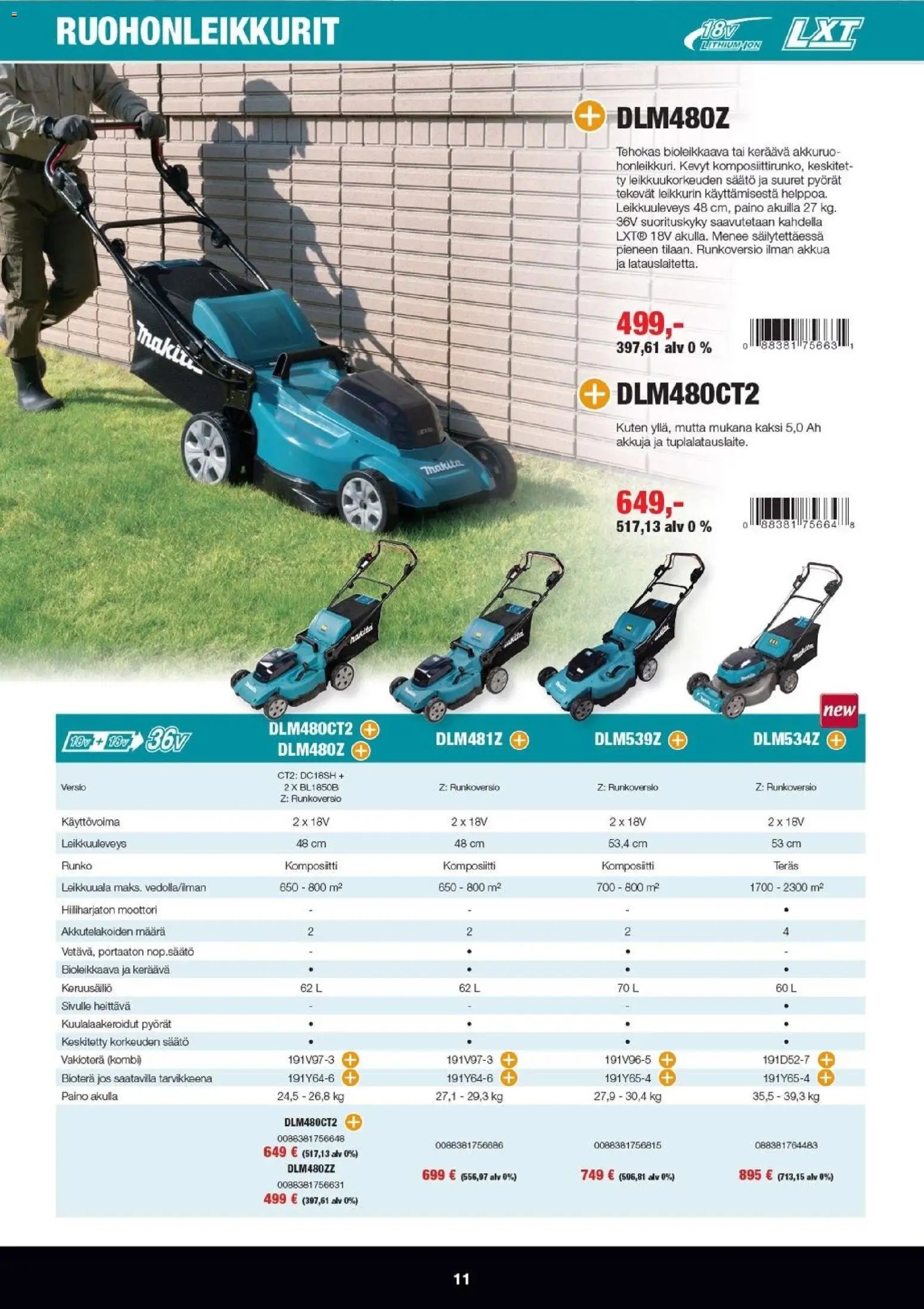 Makita tarjoukset - LXT Puutarha 2026