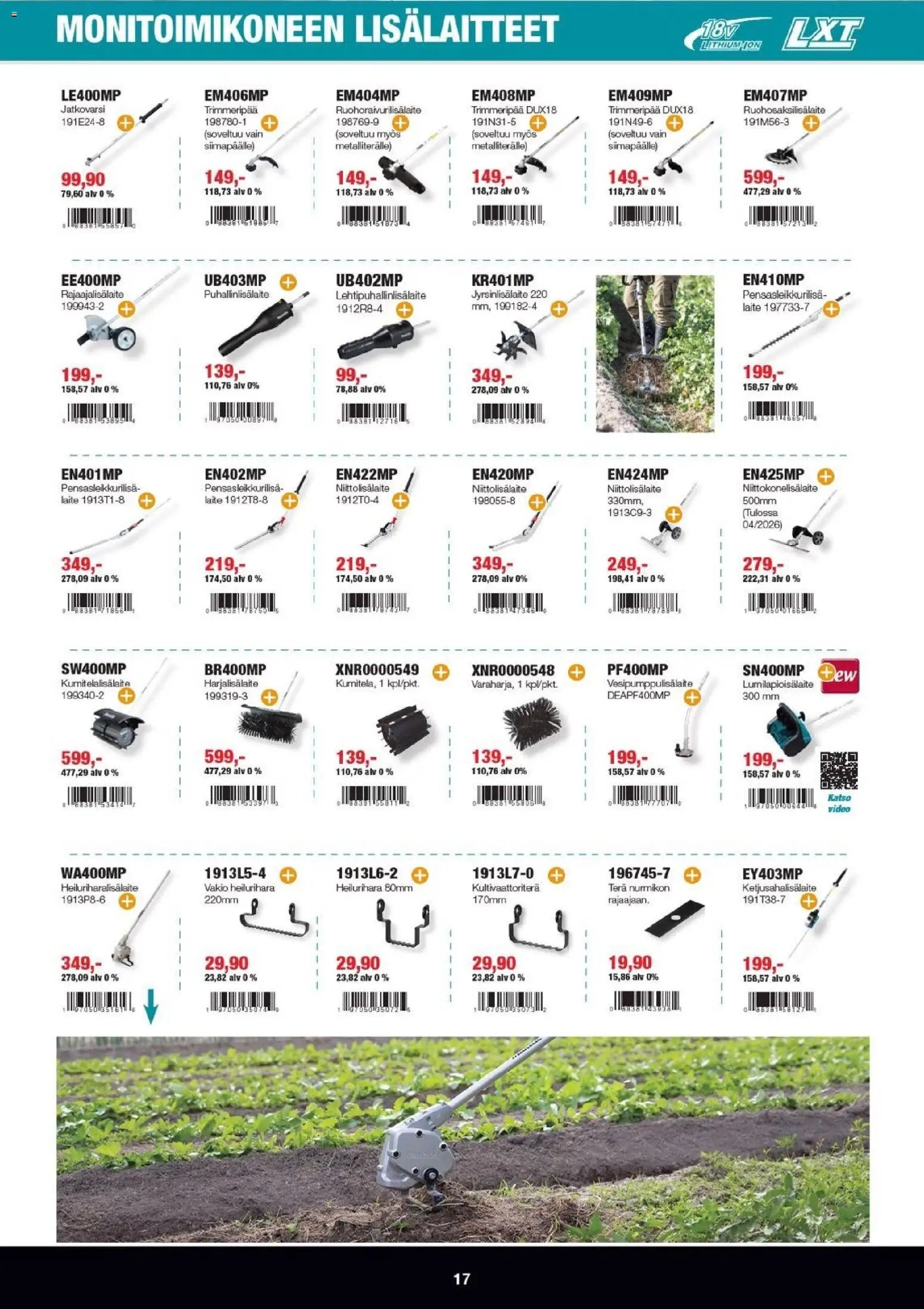 Makita tarjoukset - LXT Puutarha 2026